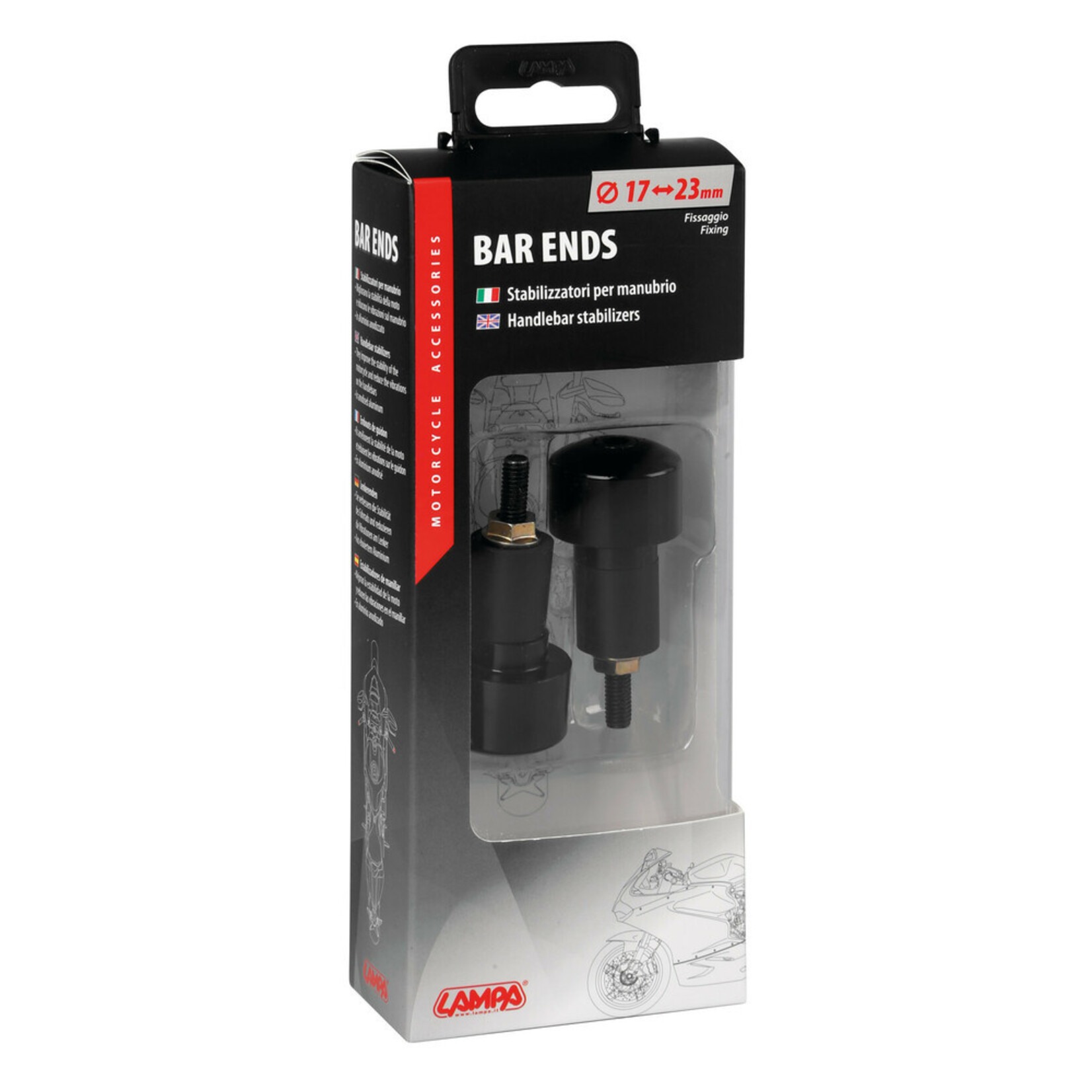 Lampa Universele stuuruiteinden (2 stuks) – Zwart
