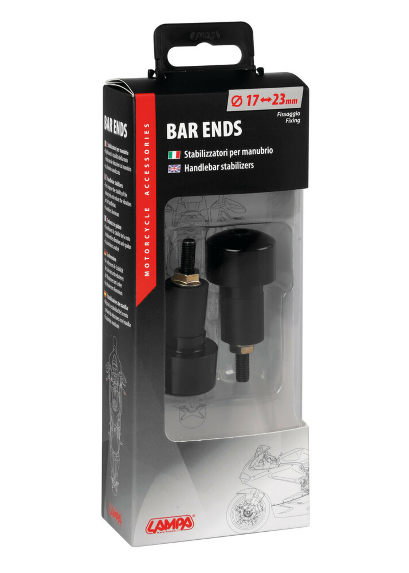 Lampa Universele stuuruiteinden (2 stuks) – Zwart
