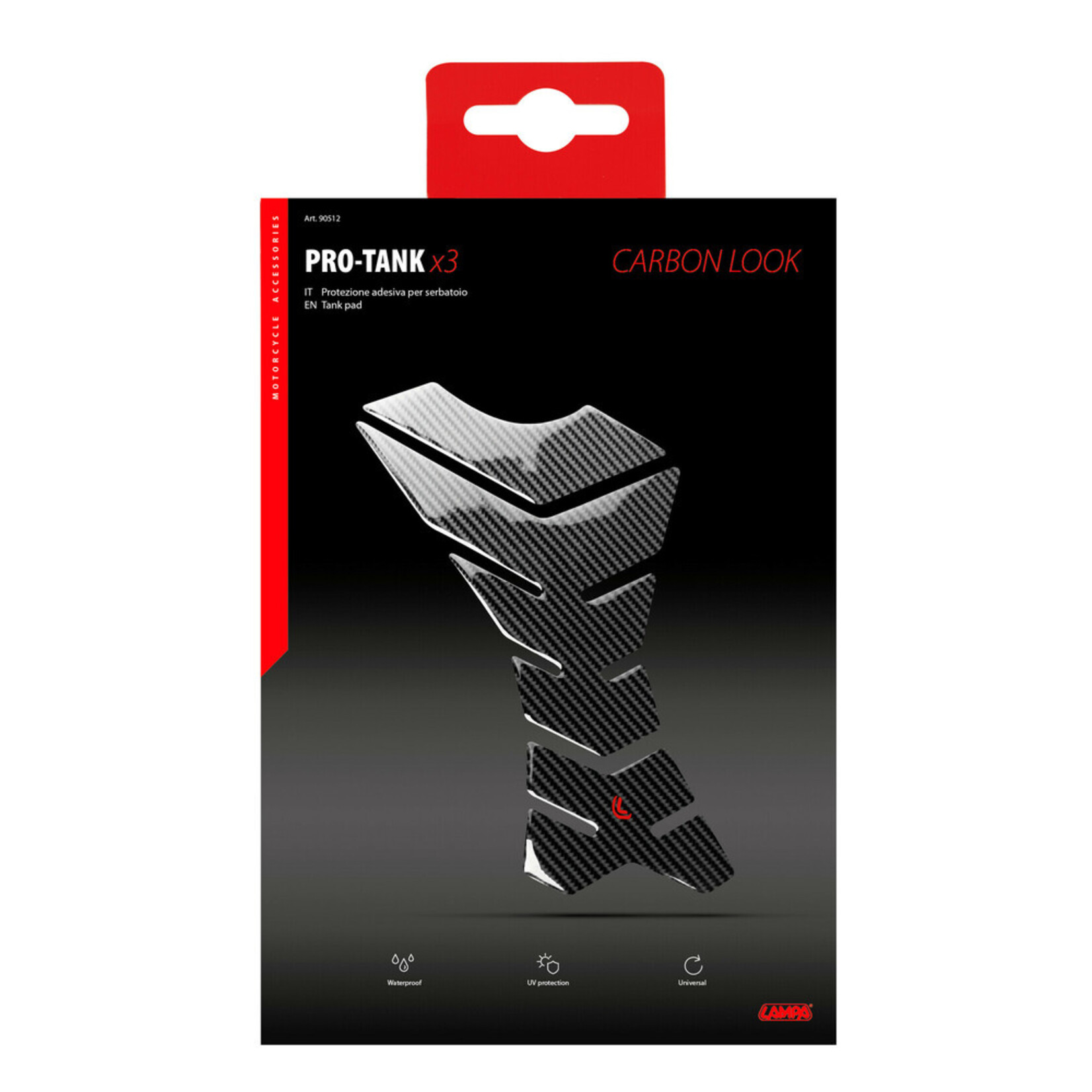 Lampa Pro-Tank X3, zelfklevend tankpad – Carbon