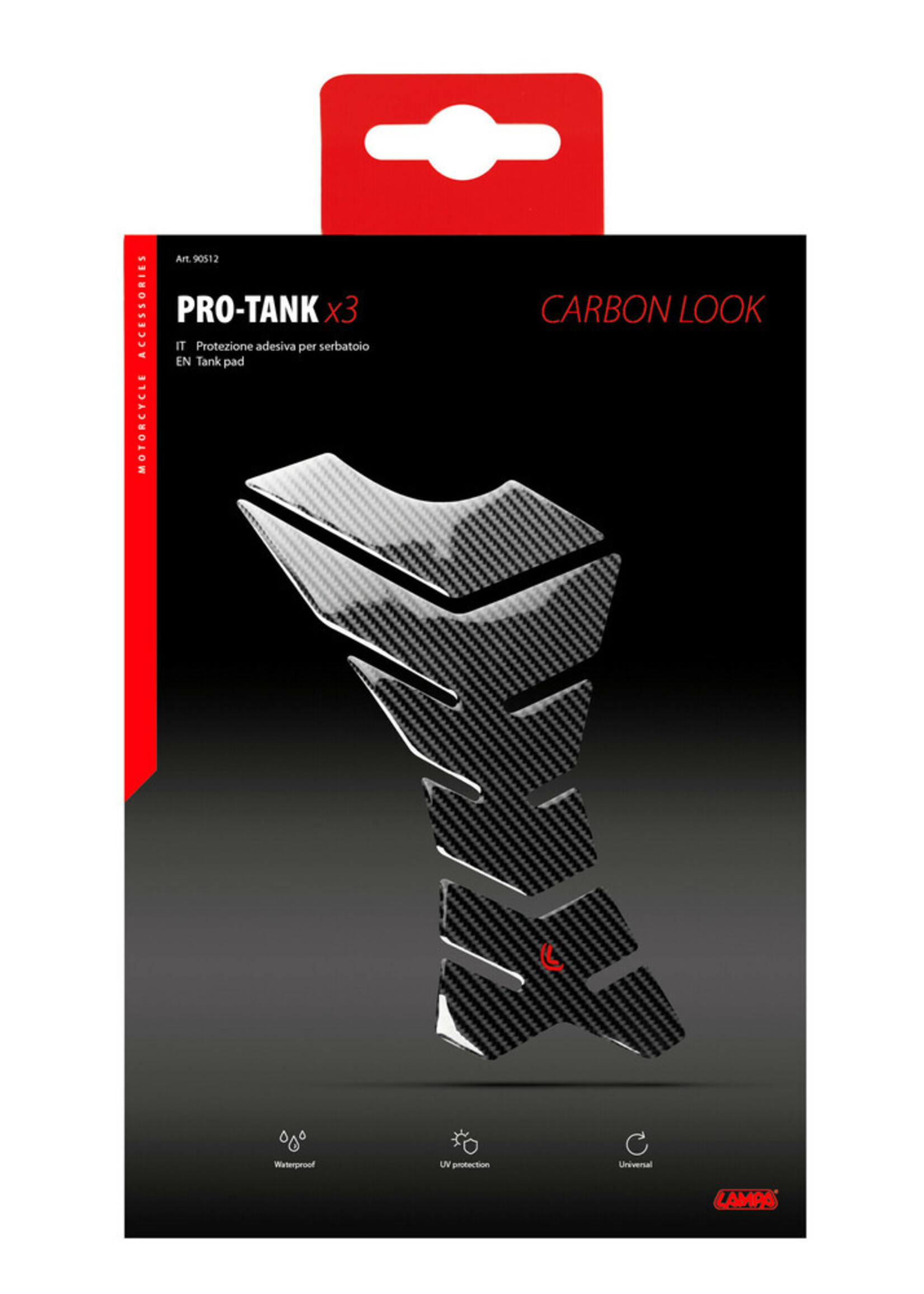 Lampa Pro-Tank X3, zelfklevend tankpad – Carbon