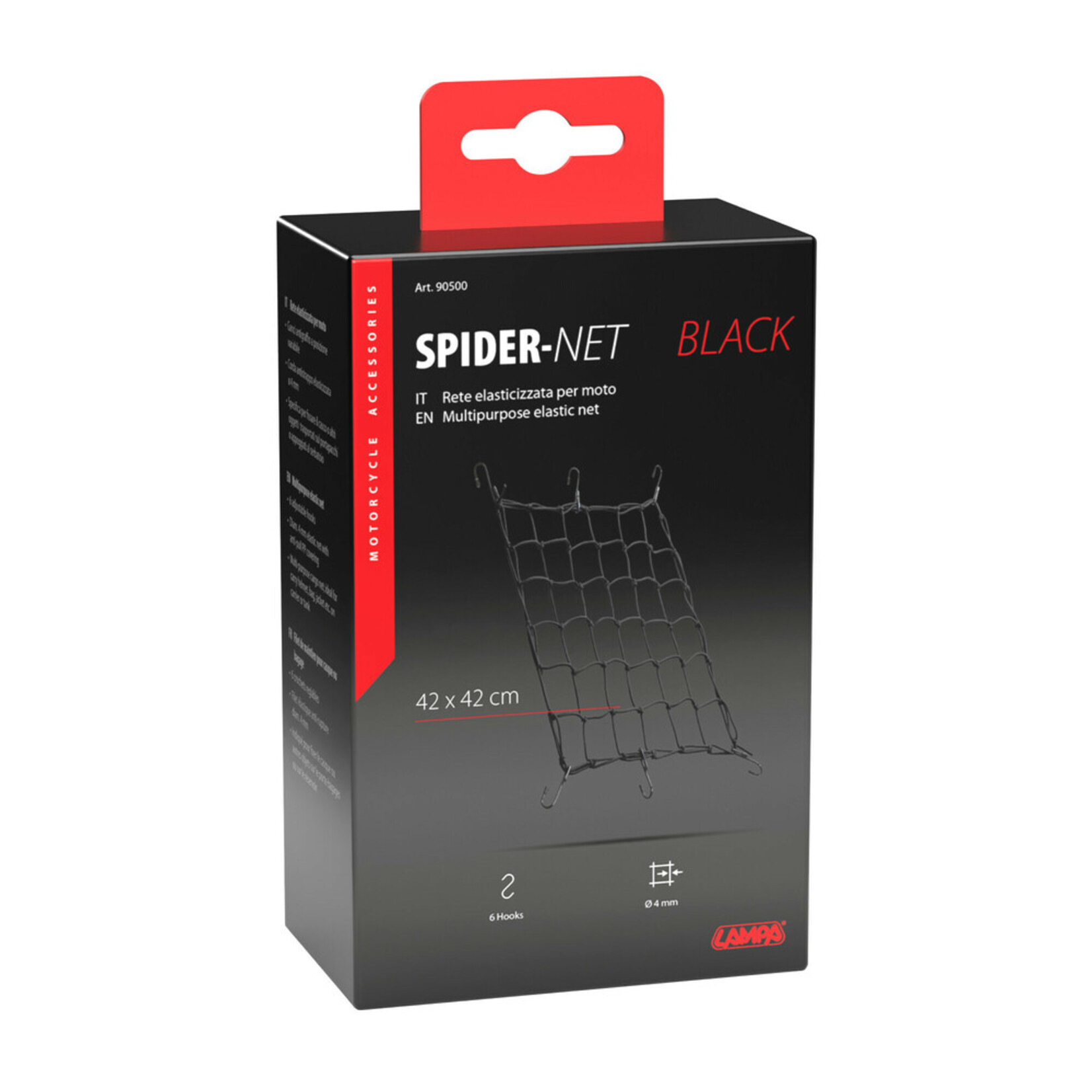 Lampa Spider, multipurpose elastic net - Black