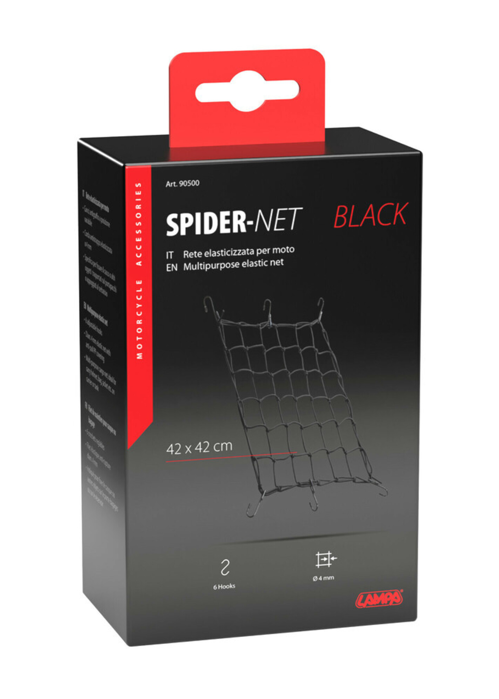 Lampa Spider, multipurpose elastic net - Black