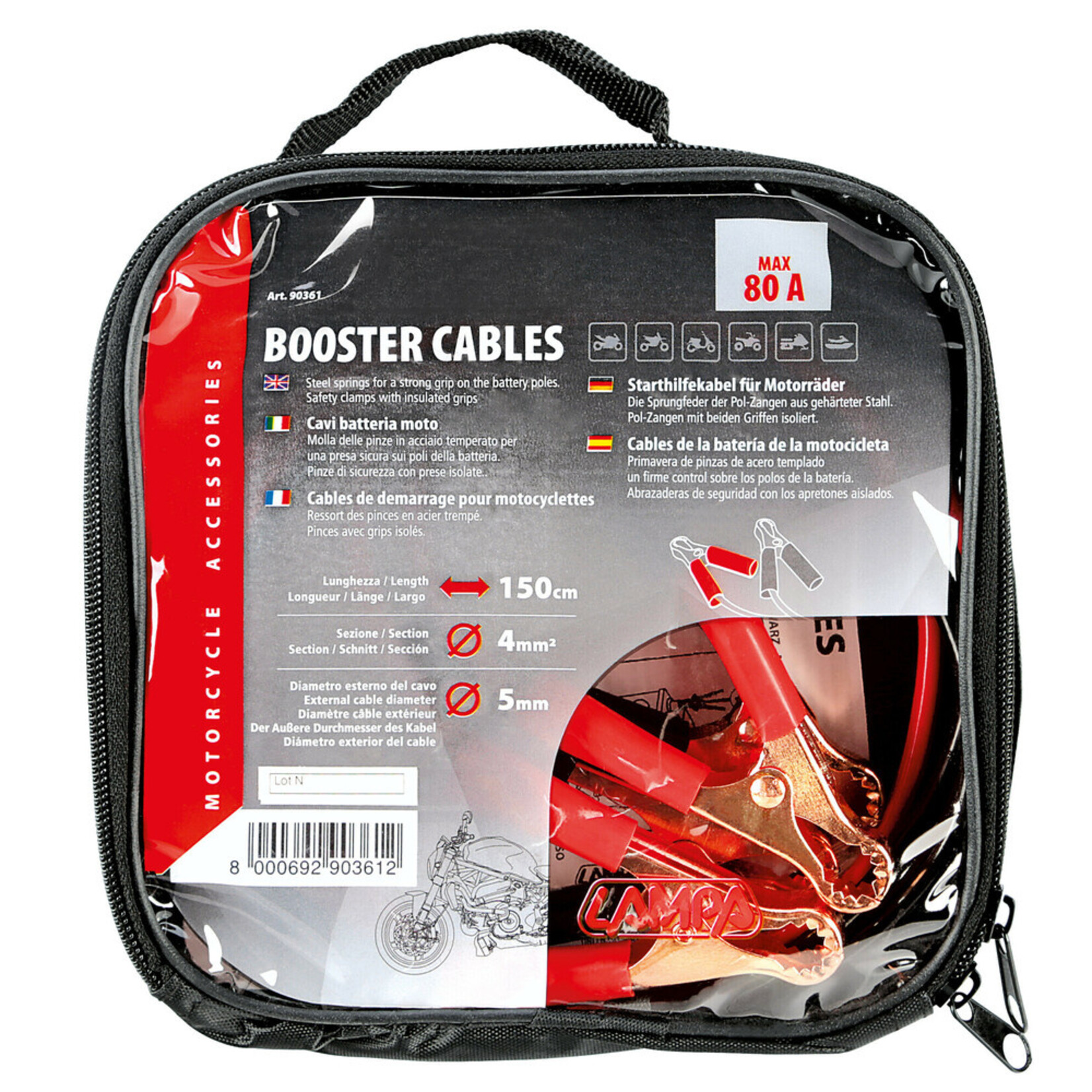 Lampa Motorcycle booster cables