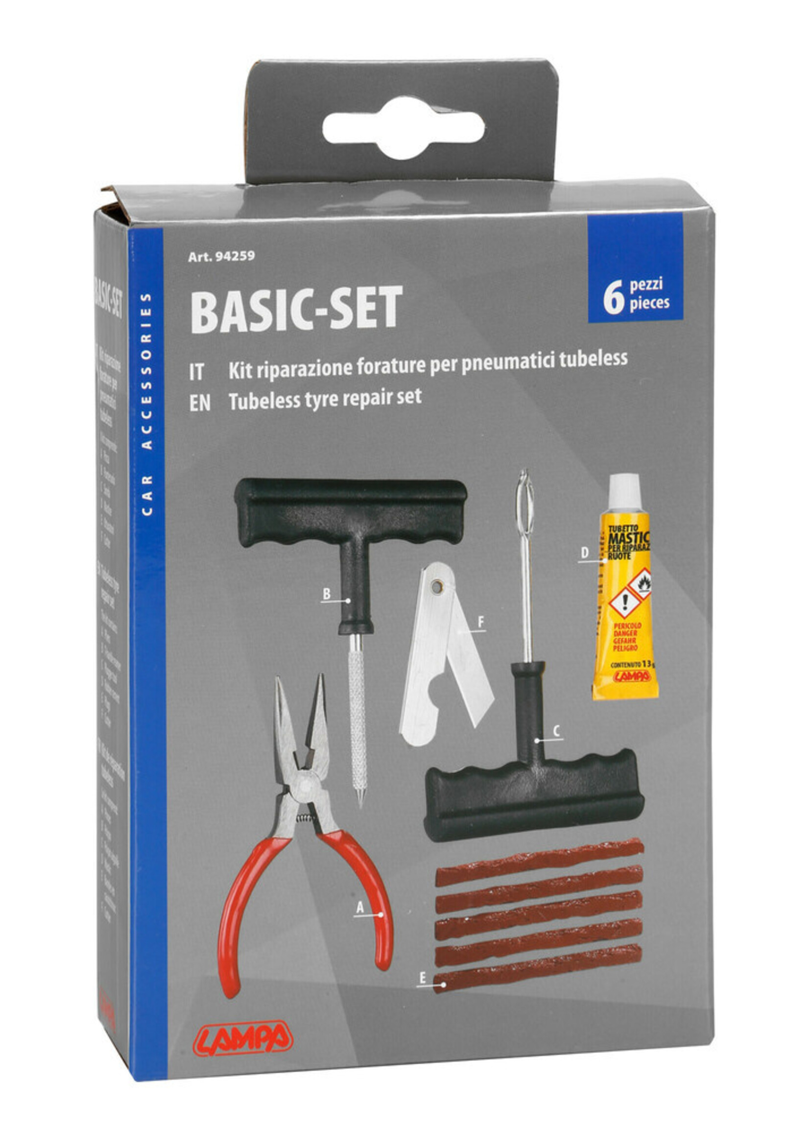 Lampa Basic-set, tubeless tyre repair set