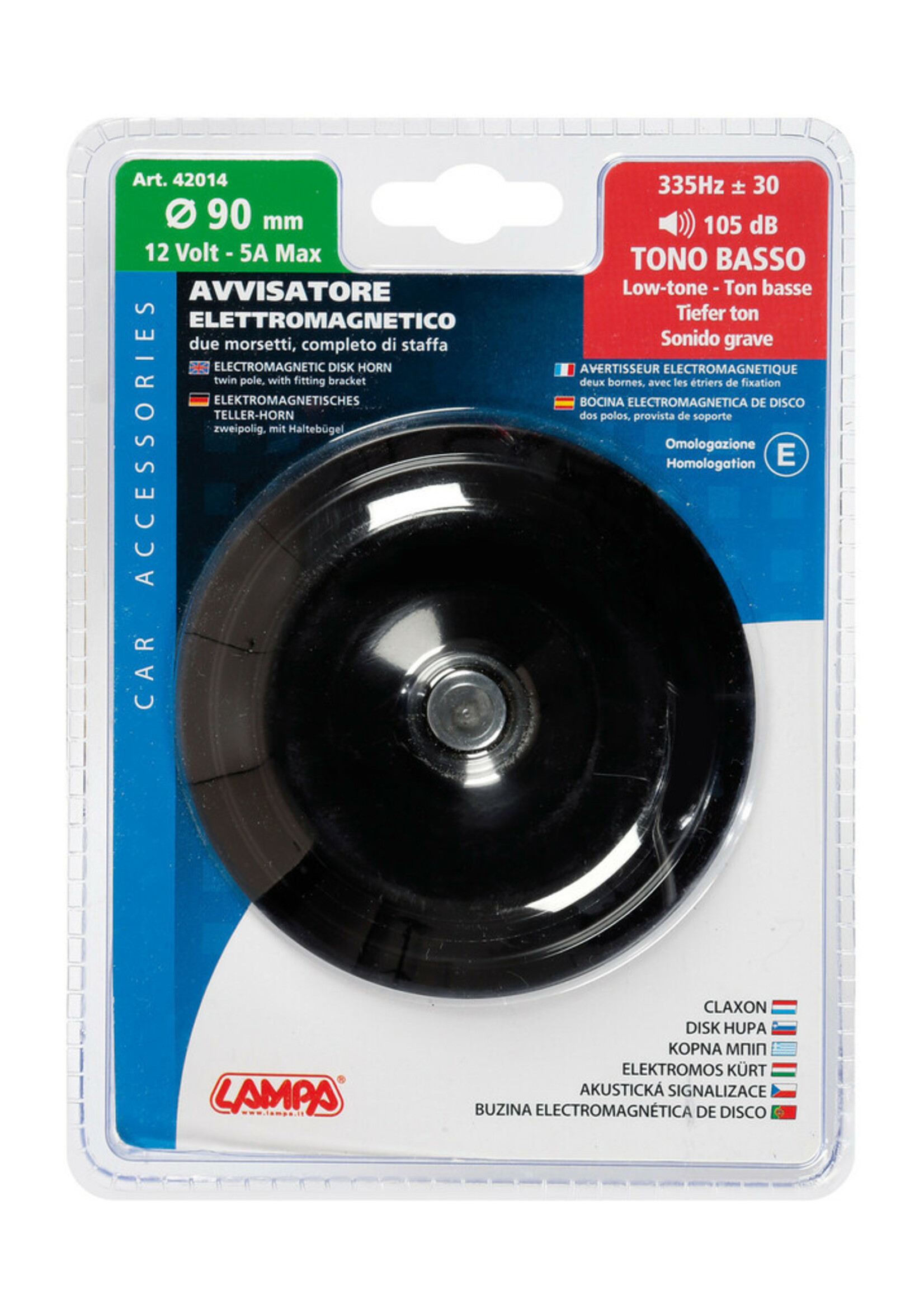 Lampa Ø 90 mm Disk Horn, 12V - Low tone
