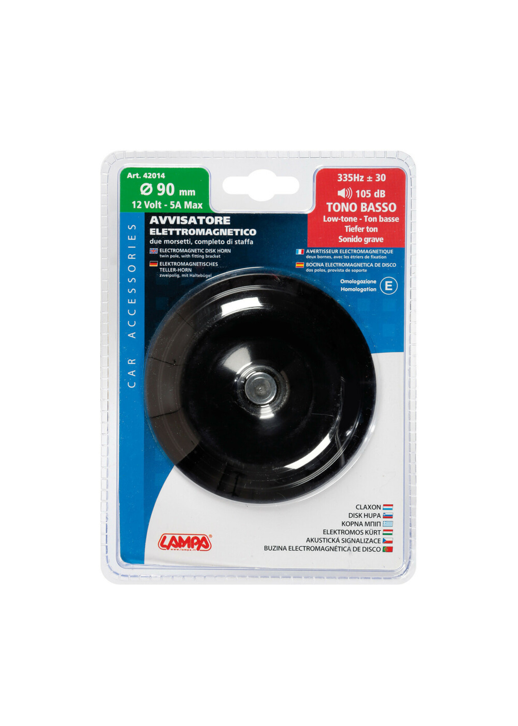 Lampa Ø 90 mm Disk Horn, 12V - Low tone