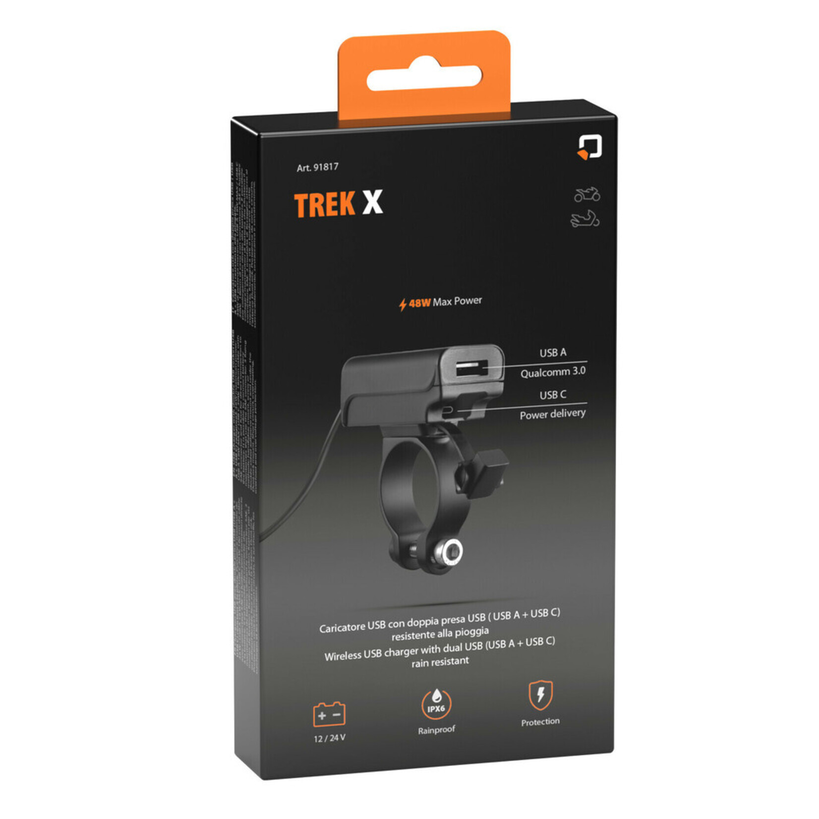 Optiline Trek X Dubbele USB (USB-A + USB-C) motorfietsaansluiting