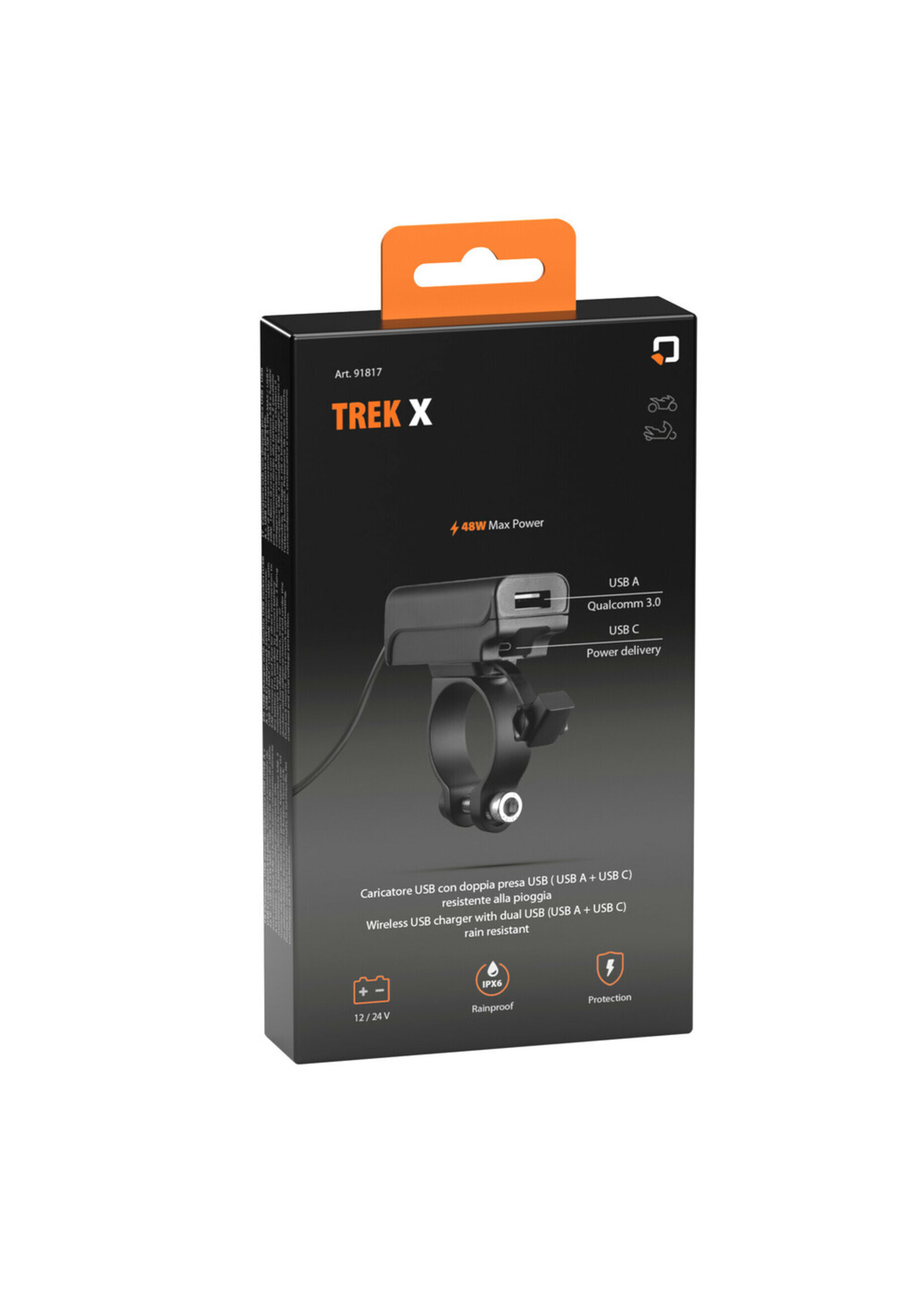 Optiline Trek X Dubbele USB (USB-A + USB-C) motorfietsaansluiting