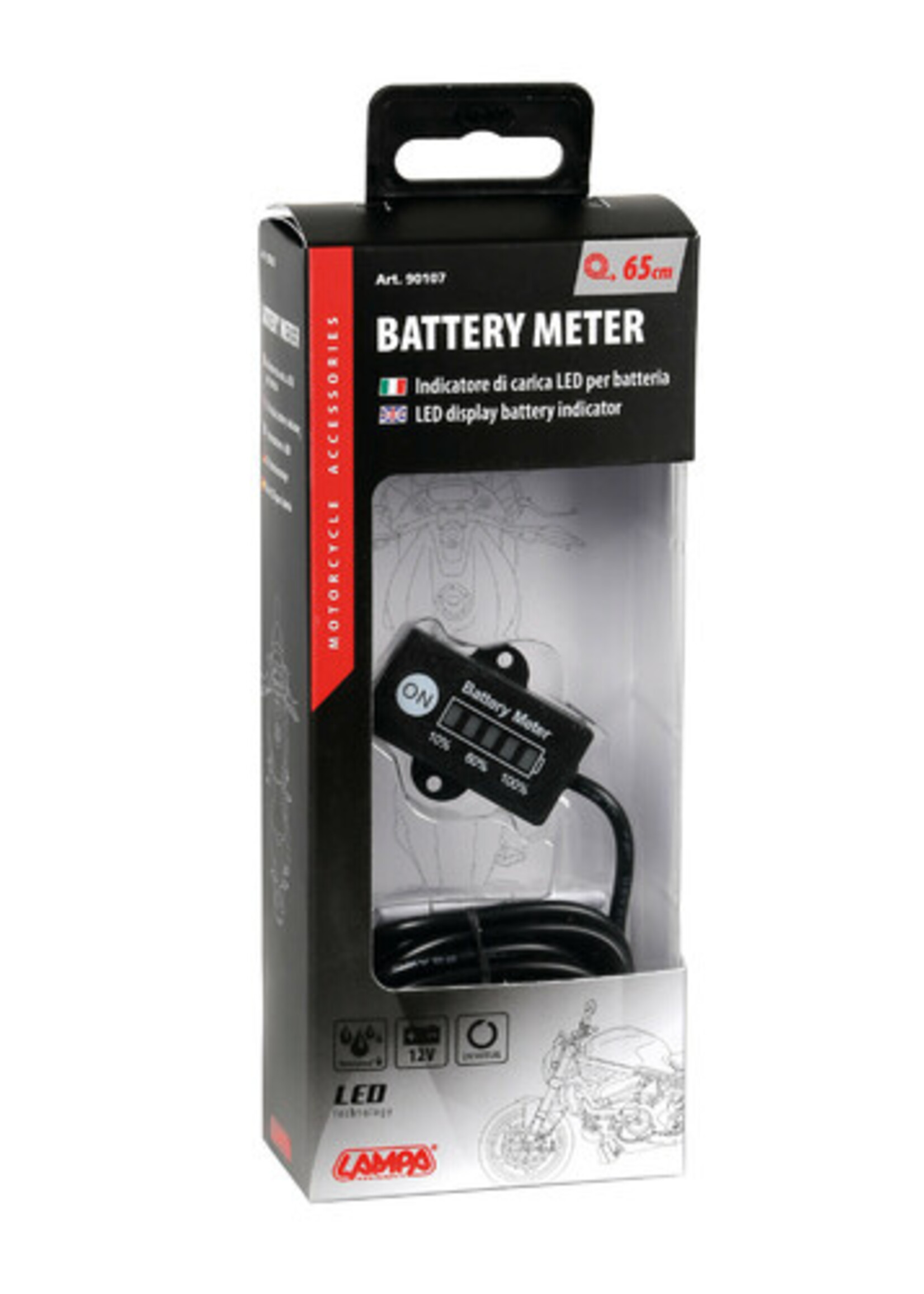 Lampa LED-display batterij-indicator, 12V