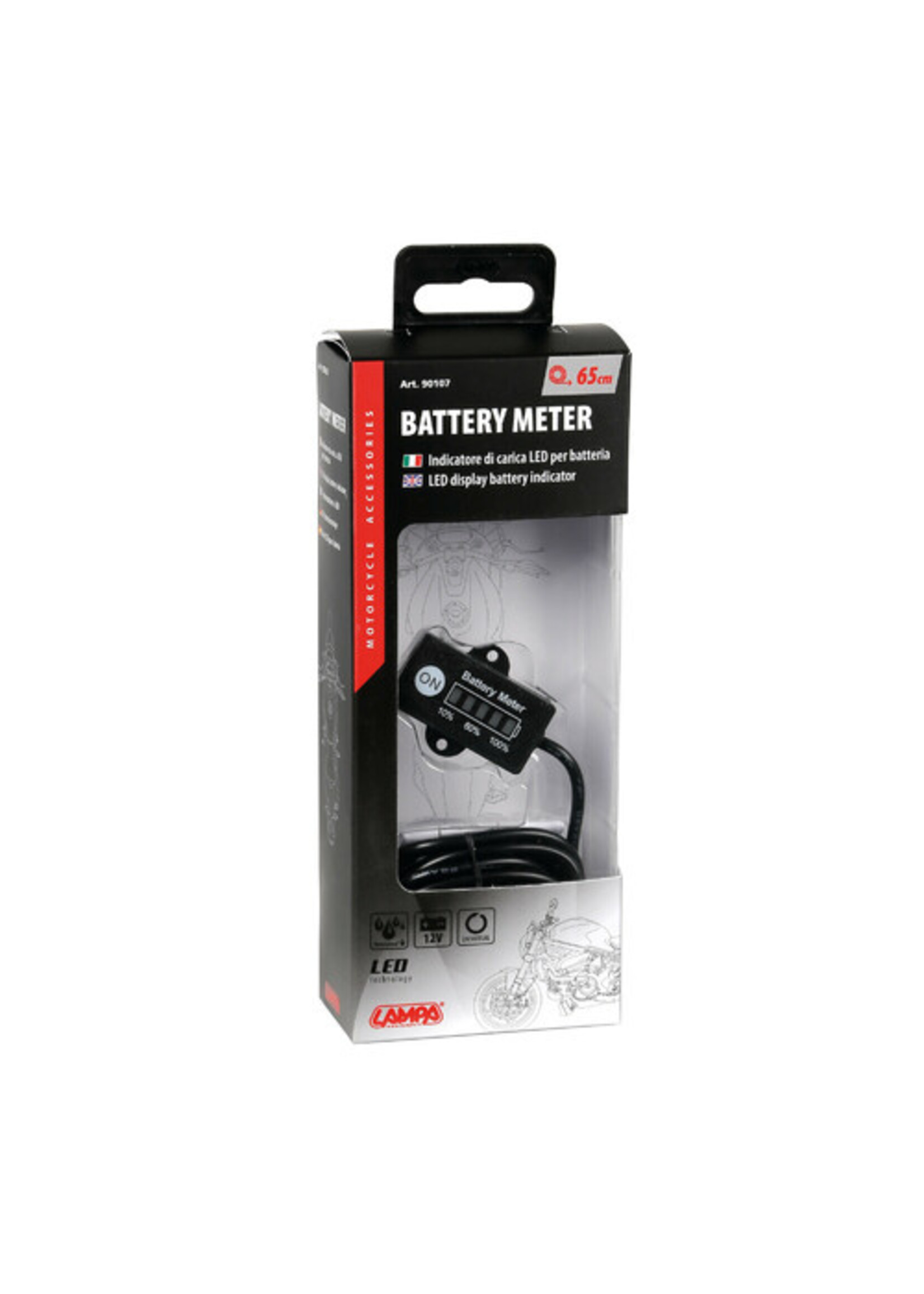 Lampa LED-display batterij-indicator, 12V