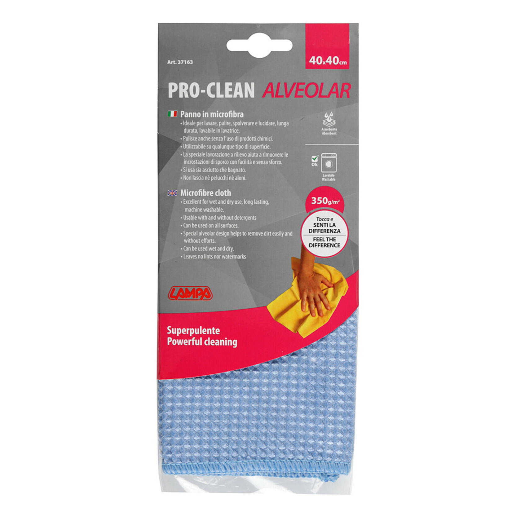 Lampa Pro-Clean – 40×40 cm – Krachtige reinigingsdoek – Alveolaire structuur