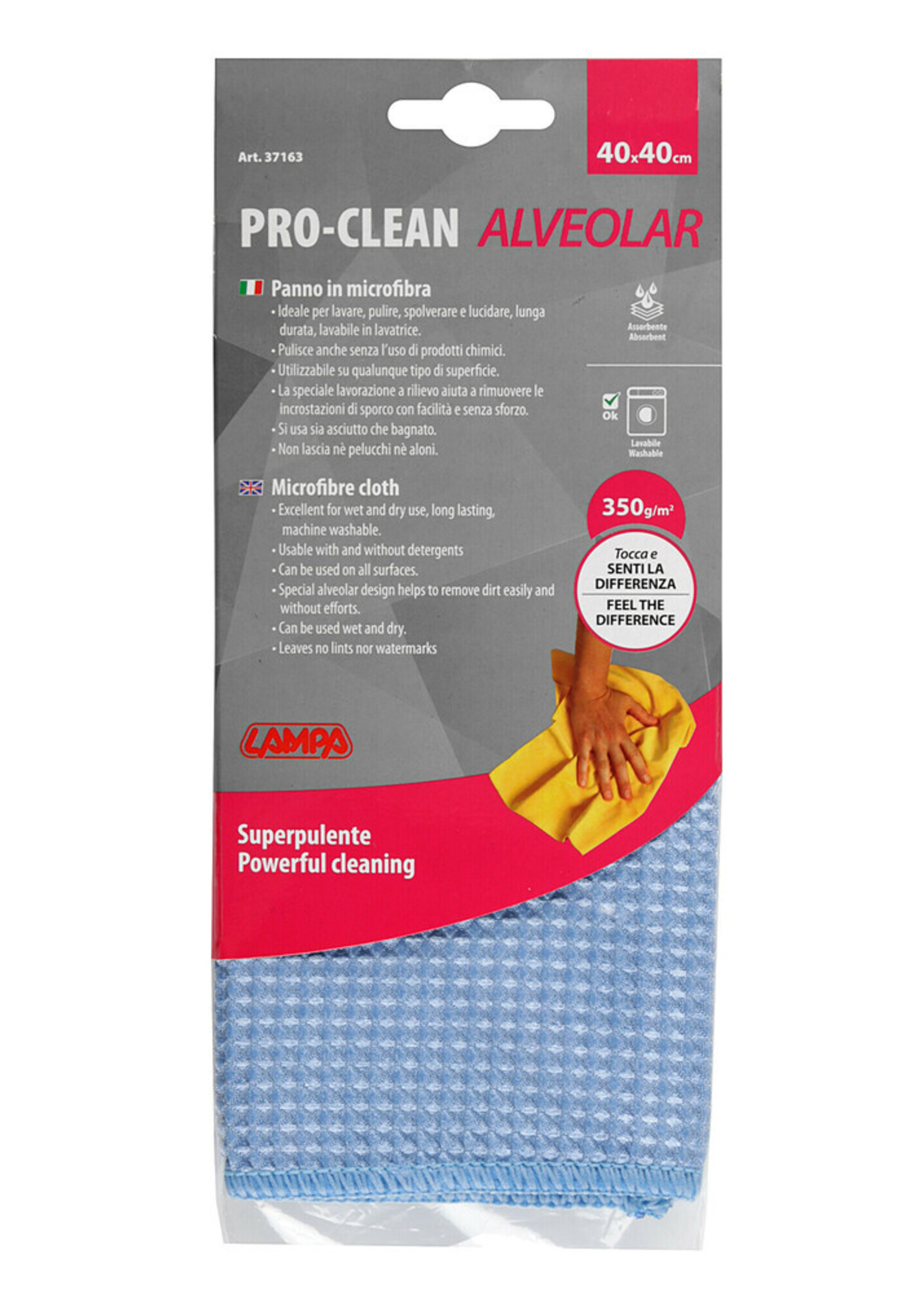Lampa Pro-Clean - 40x40 cm - Powerful cleaning cloth - Alveolar pattern
