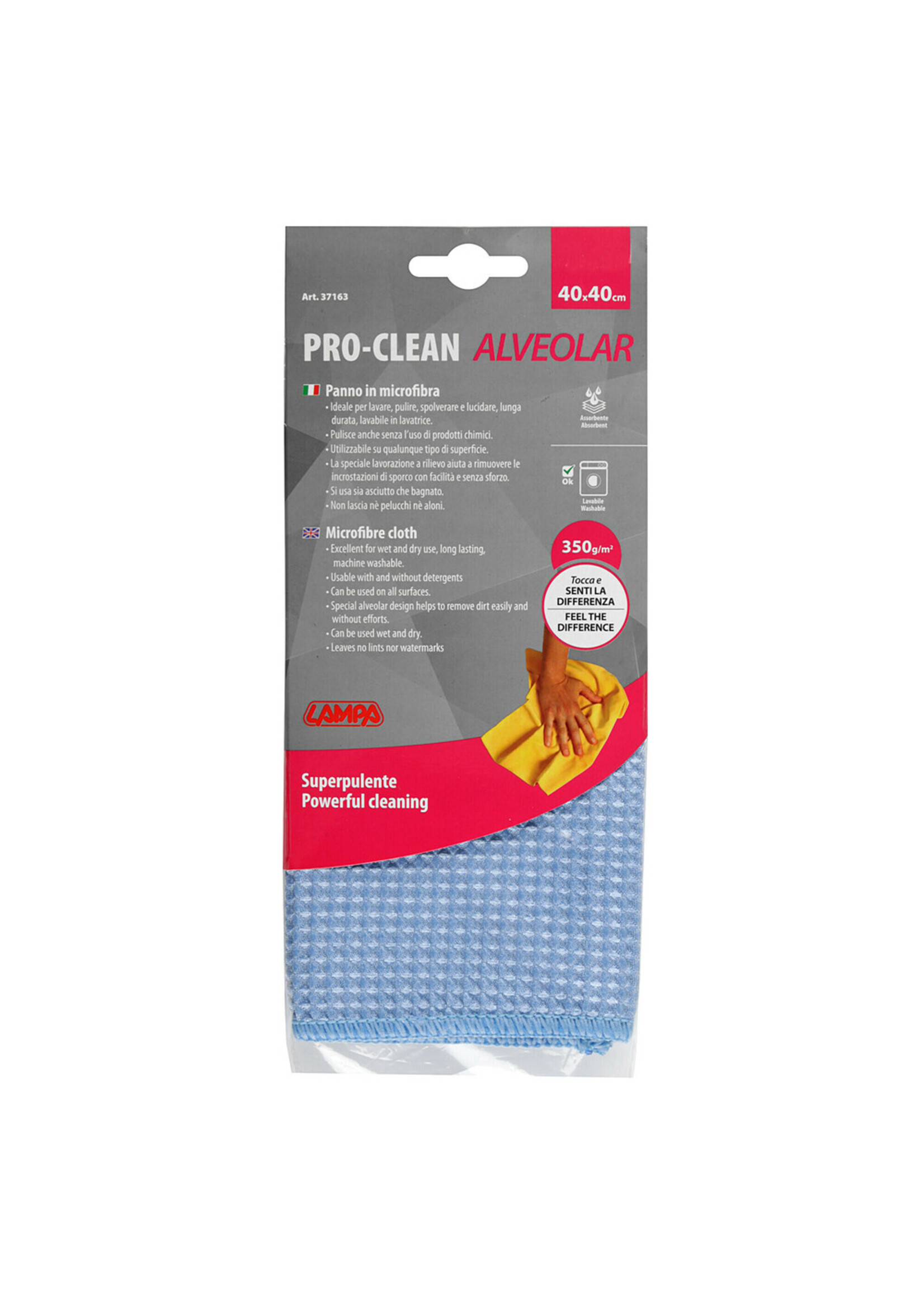 Lampa Pro-Clean - 40x40 cm - Powerful cleaning cloth - Alveolar pattern