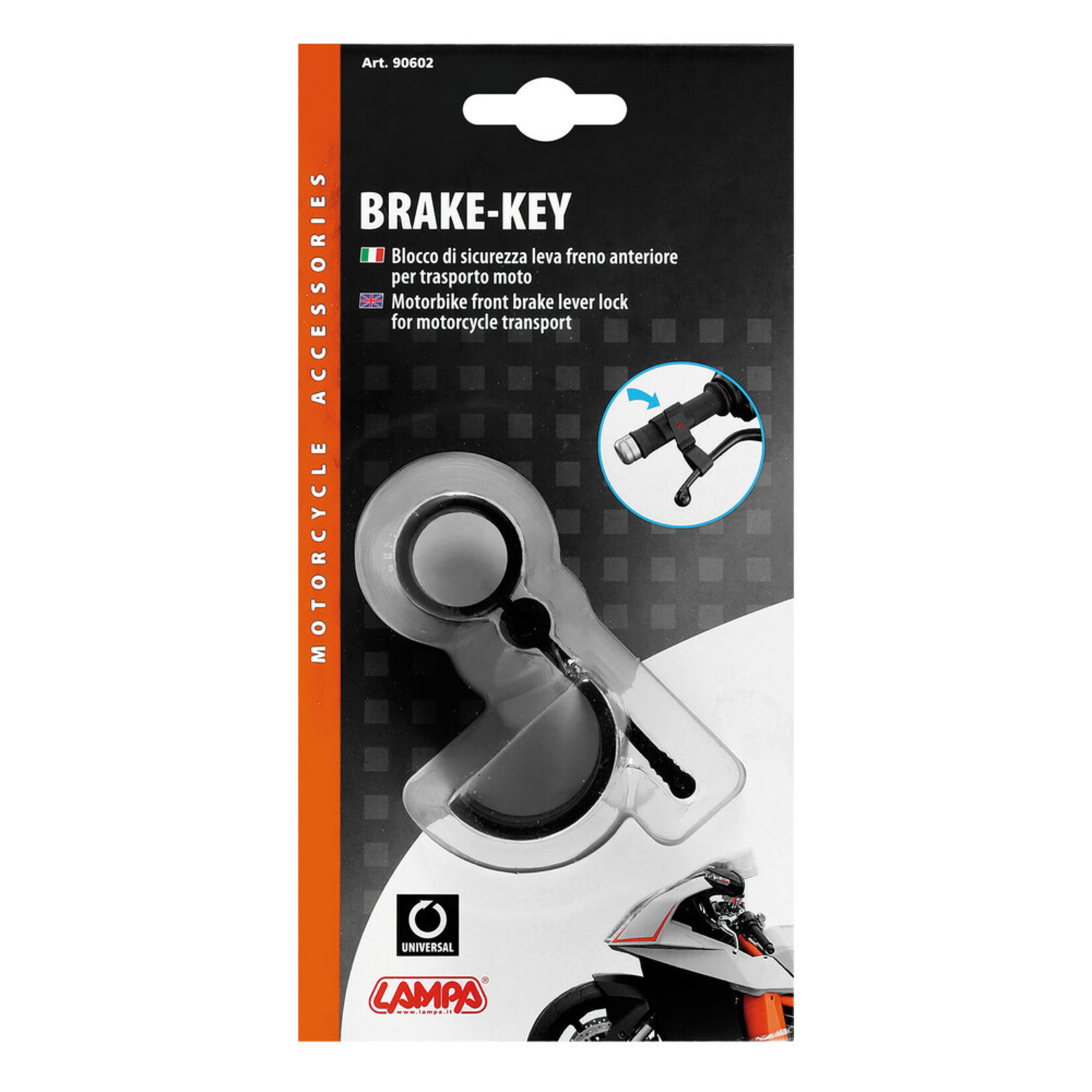 Lampa Brake-Key, vergrendeling voor de voorremhendel van een motorfiets