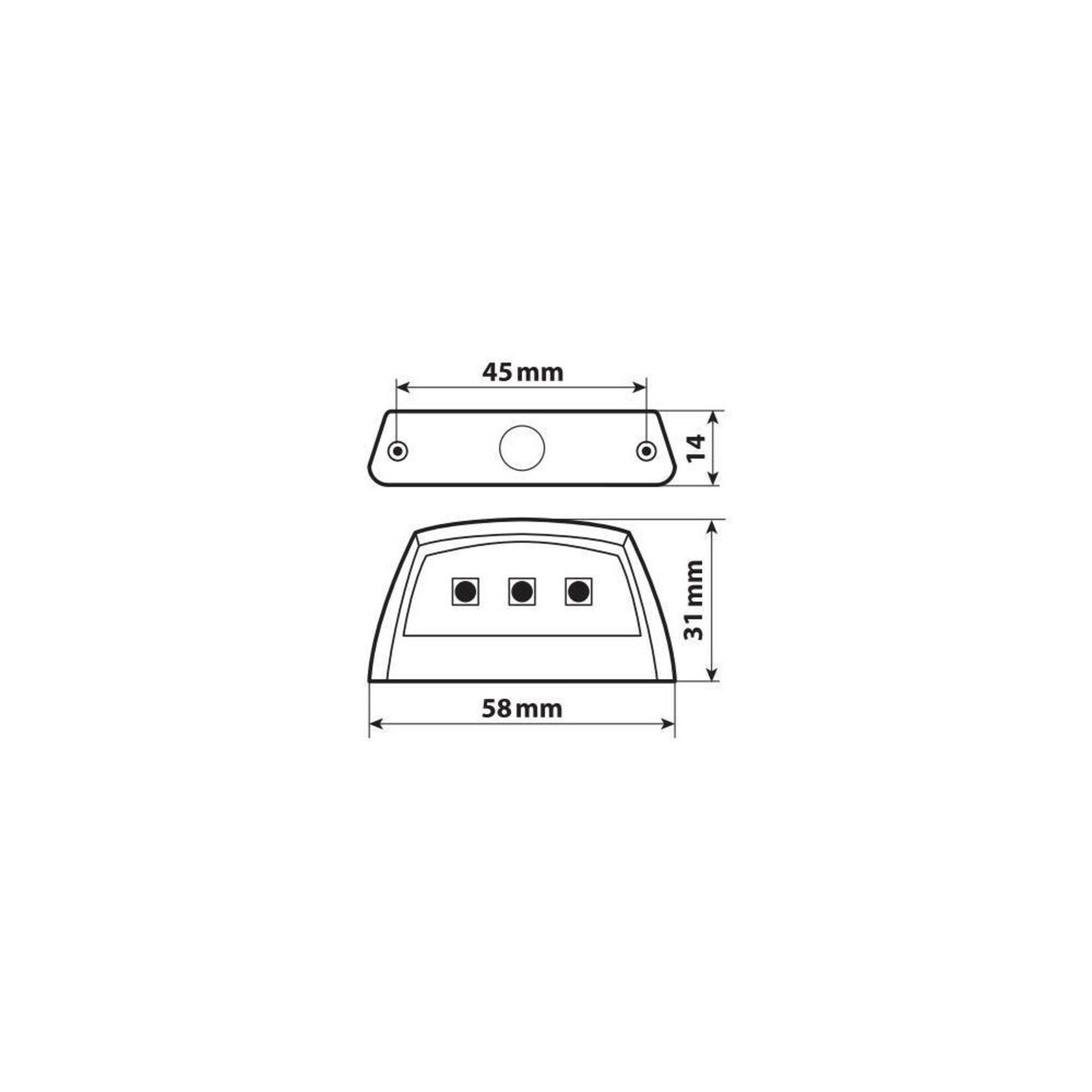 Lampa E-ion, 3 Smd Led licence plate lamp, 12V
