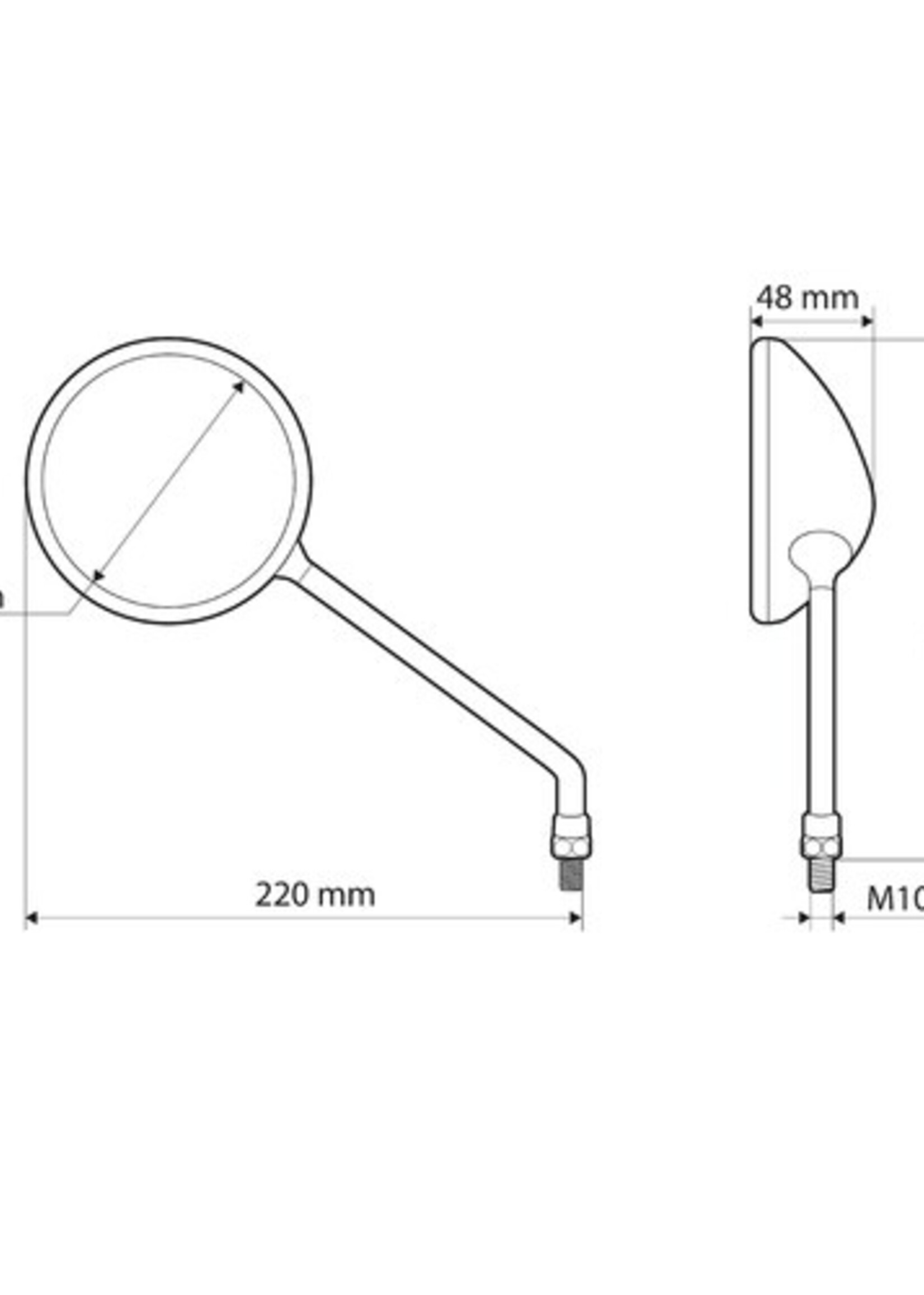 Lampa Opaal Chroom, paar achteruitkijkspiegels