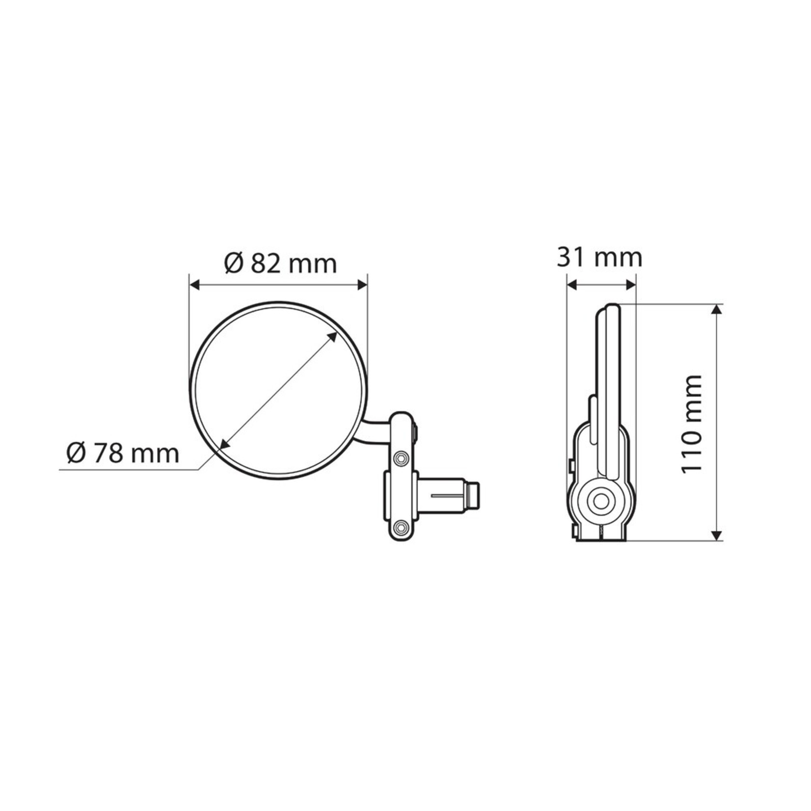 Lampa Dernier, paar achteruitkijkspiegels - Zwart