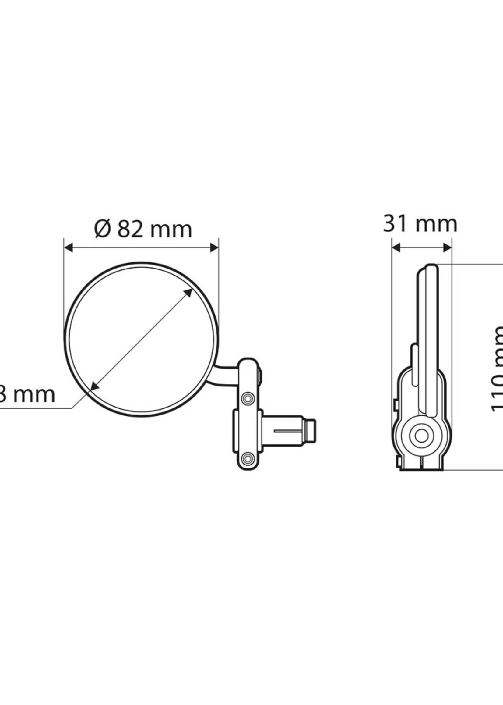 Lampa Dernier, paar achteruitkijkspiegels - Zwart