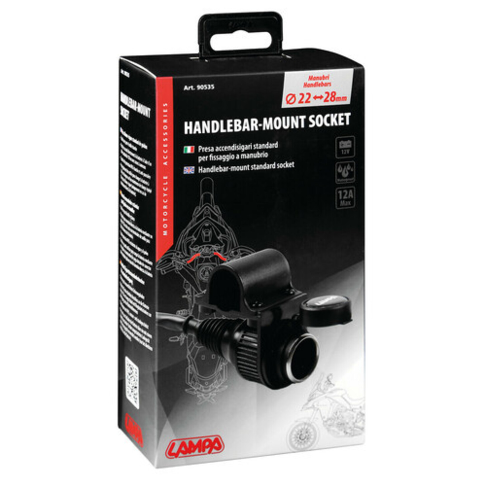 Lampa 90535 Handlebar-mount standard socket - 12V - 12A max