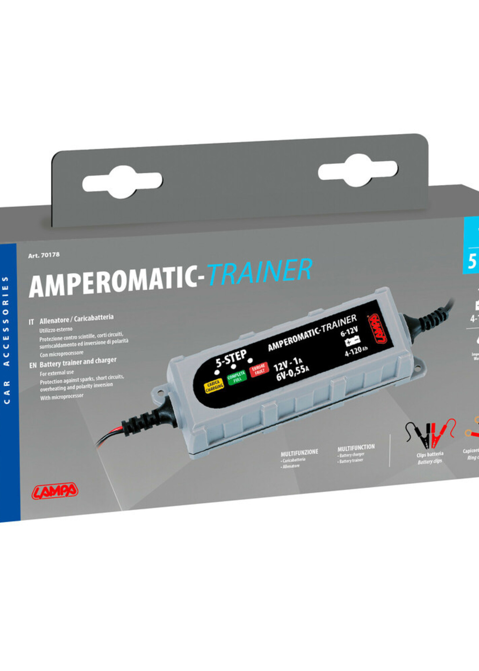 Lampa Amperomatic Trainer, intelligent battery charger, 6/12V - 0,55/1A