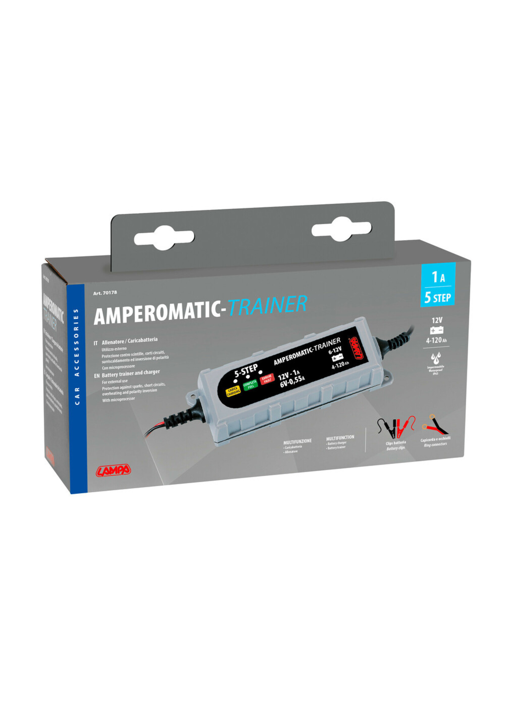 Lampa Amperomatic Trainer, intelligent battery charger, 6/12V - 0,55/1A