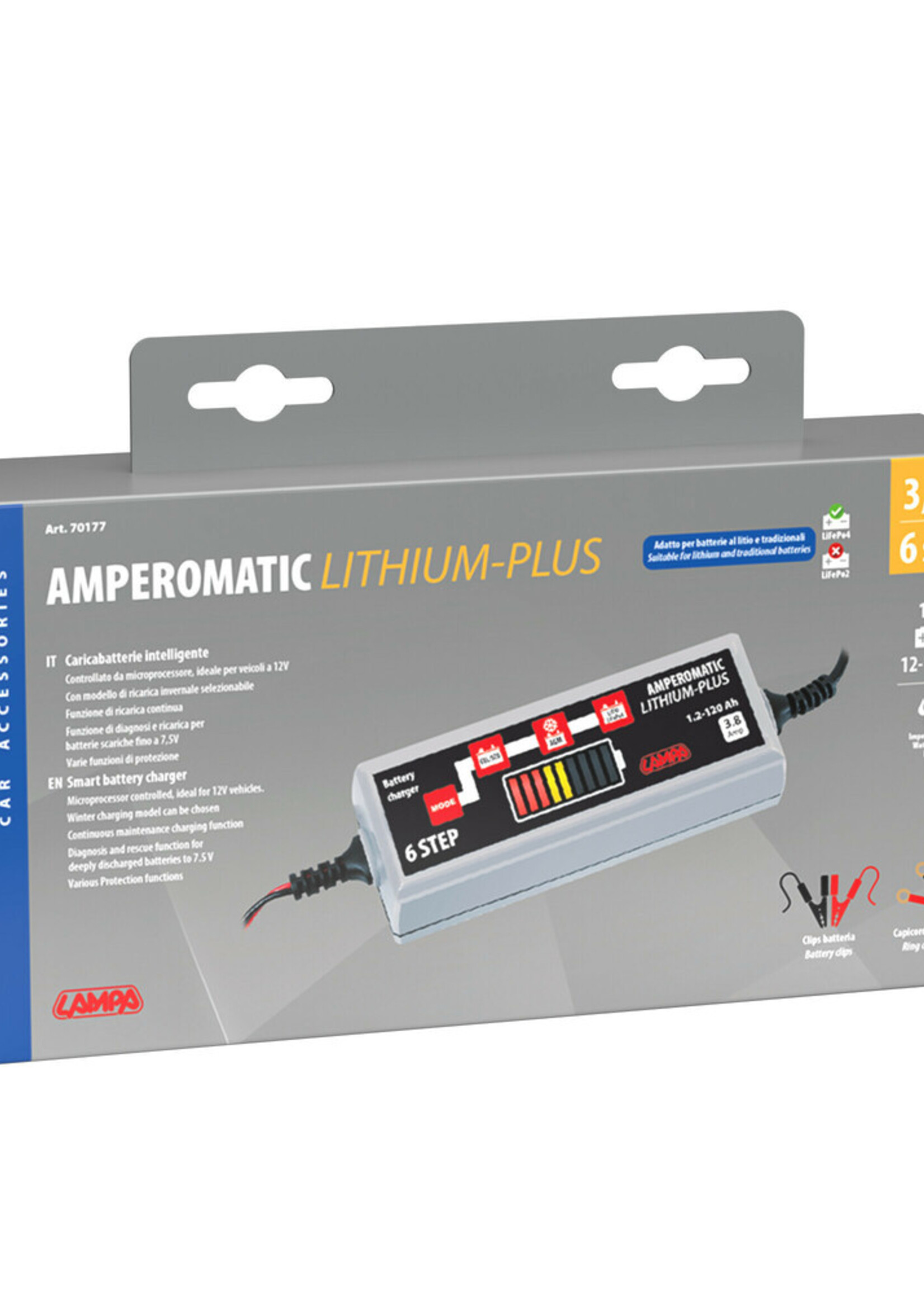 Lampa Amperomatic Lithium-Plus, intelligent battery charger, 12V - 3,8A