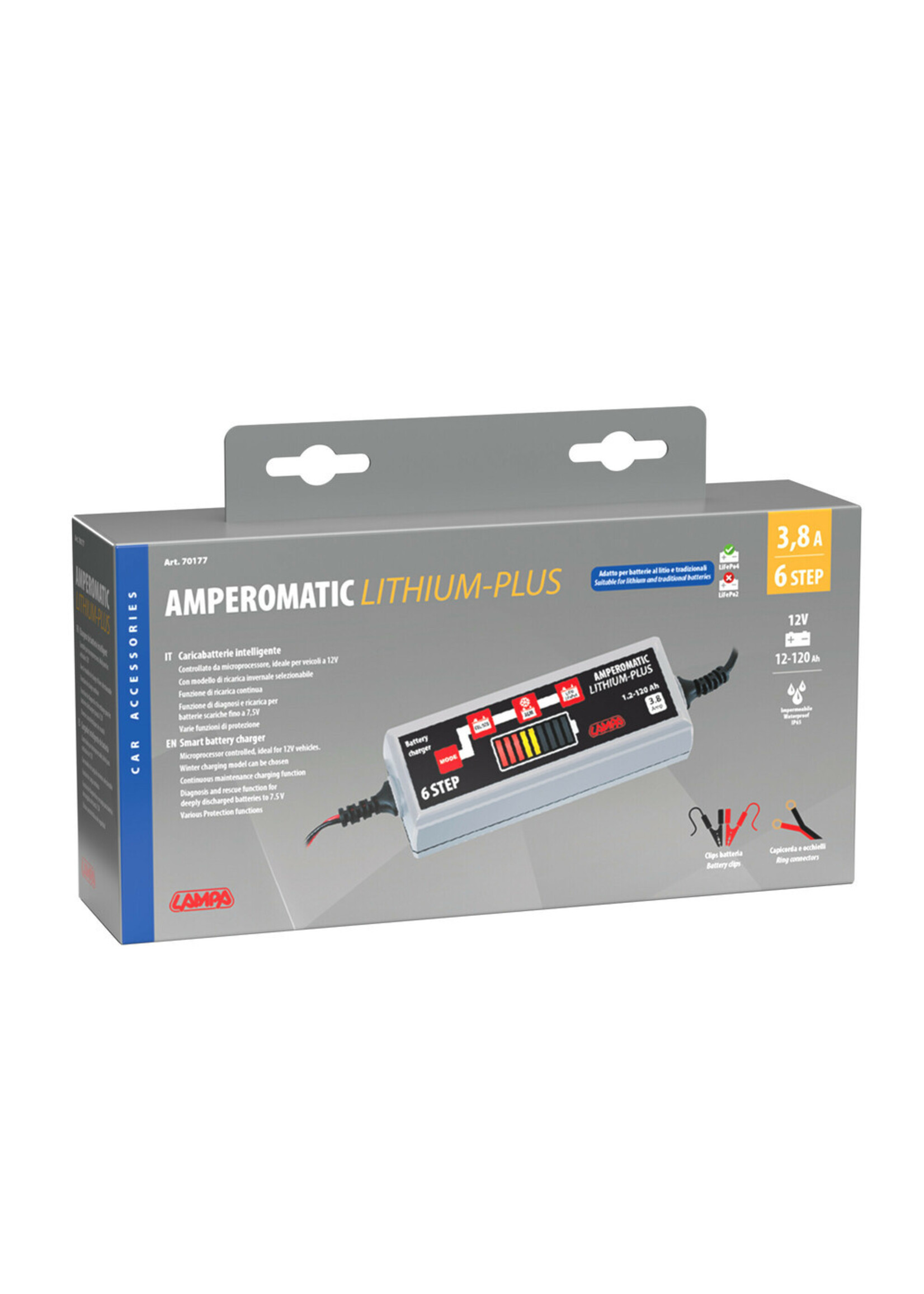 Lampa Amperomatic Lithium-Plus, intelligent battery charger, 12V - 3,8A