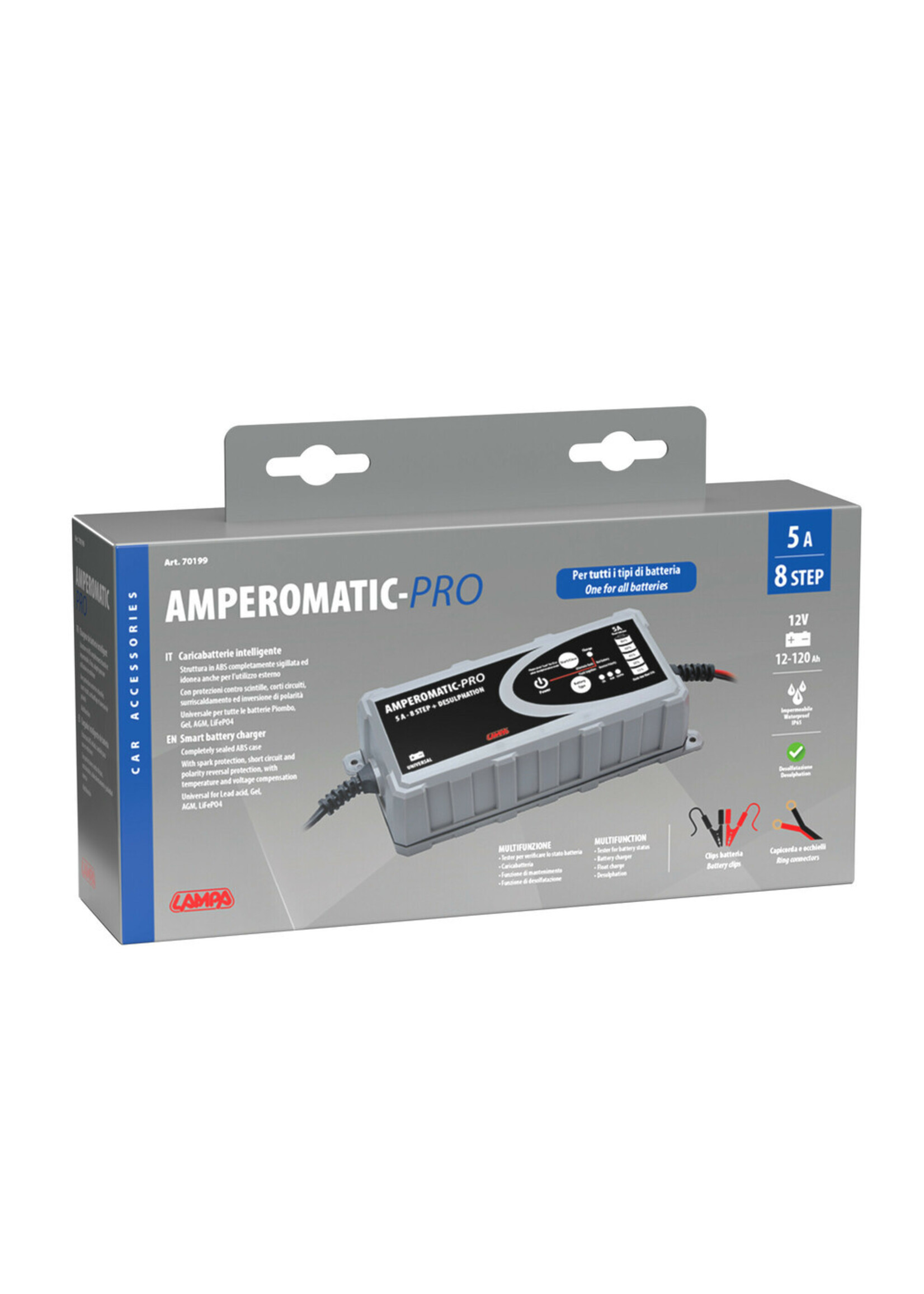 Lampa Amperomatic Pro, smart battery charger, 12V - 5A