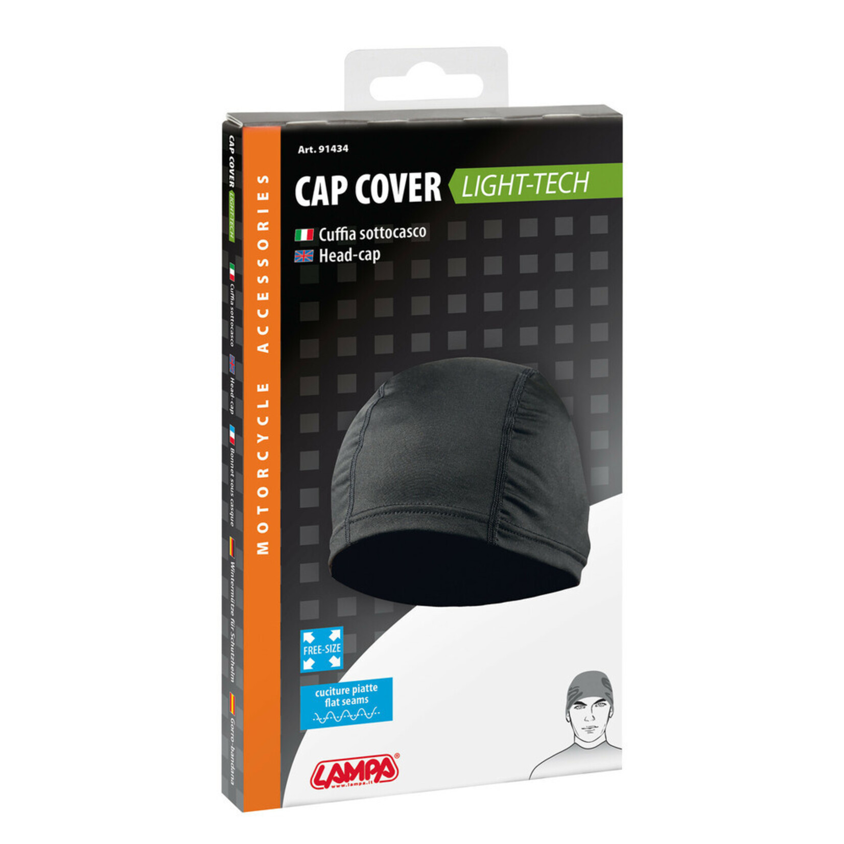 Lampa Cap Cover Light-Tech, nylon helmcap voor gebruik onder een helm