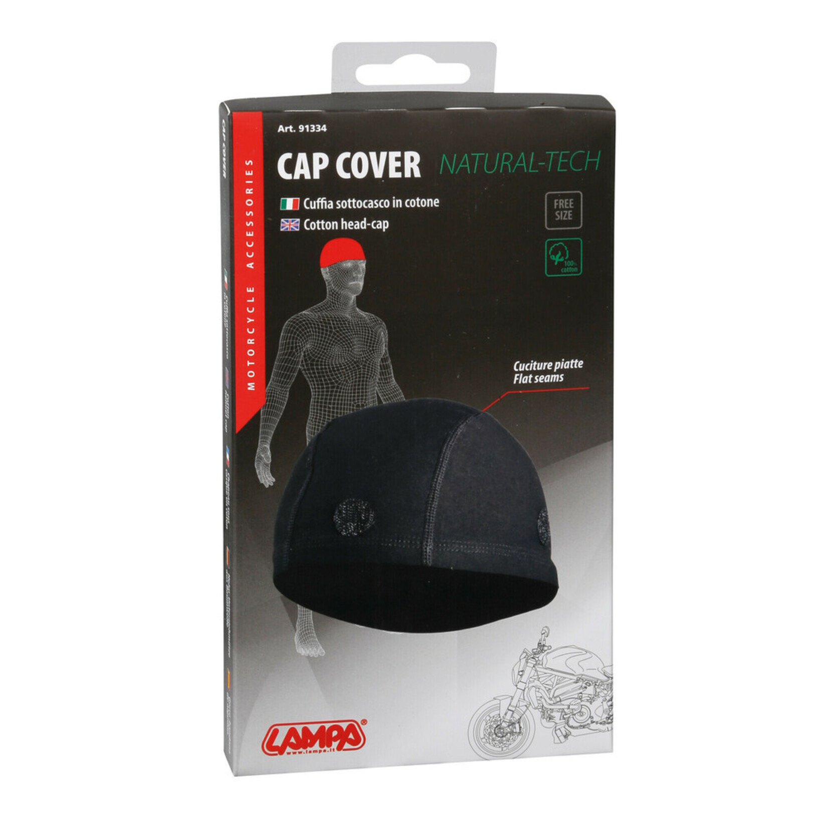 Lampa Cotton head-cap for helmet use - Black