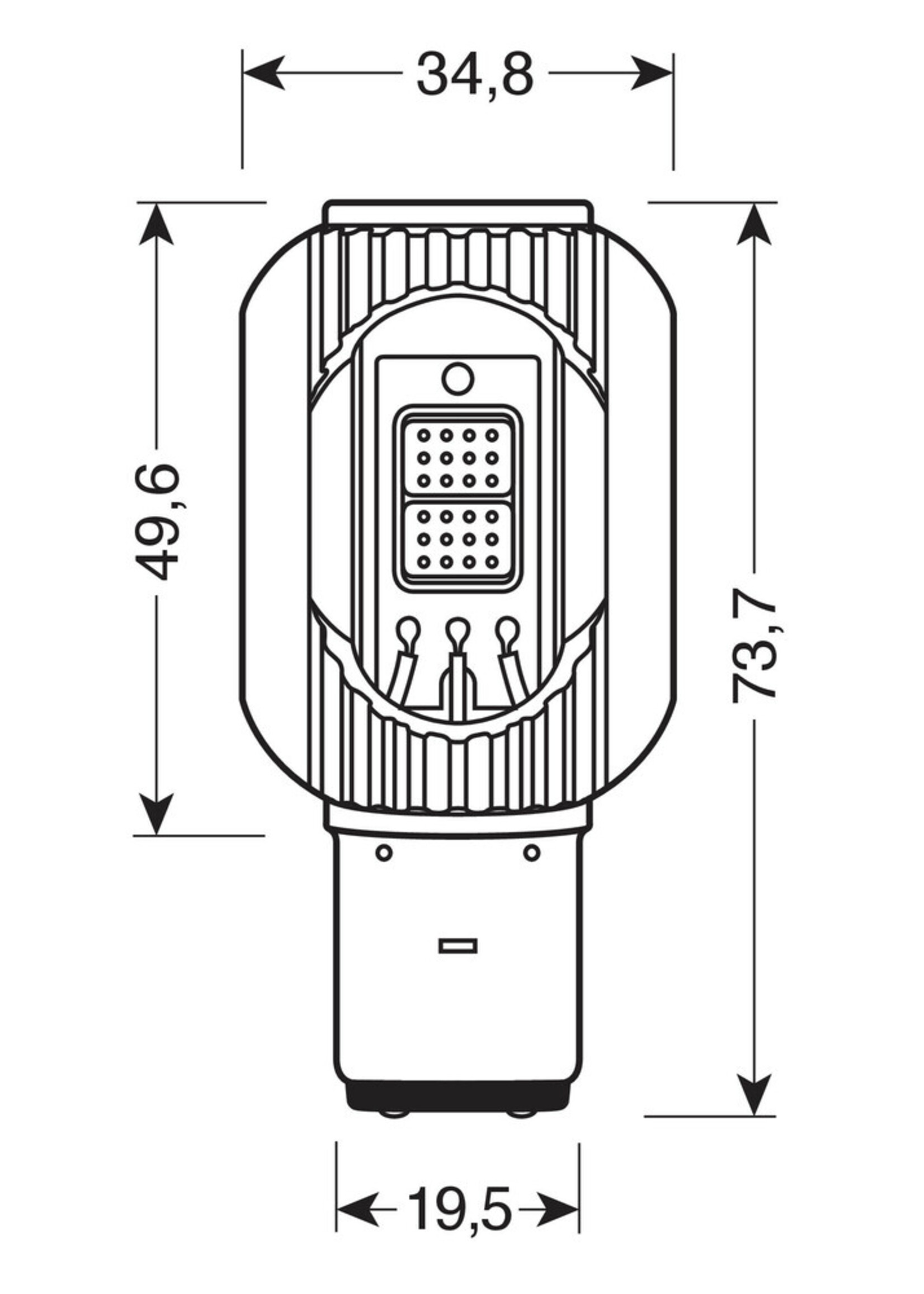 Lampa 9/32V Mega-Led 2 - 2 SMD x 12 chip - (S2) - BA20d