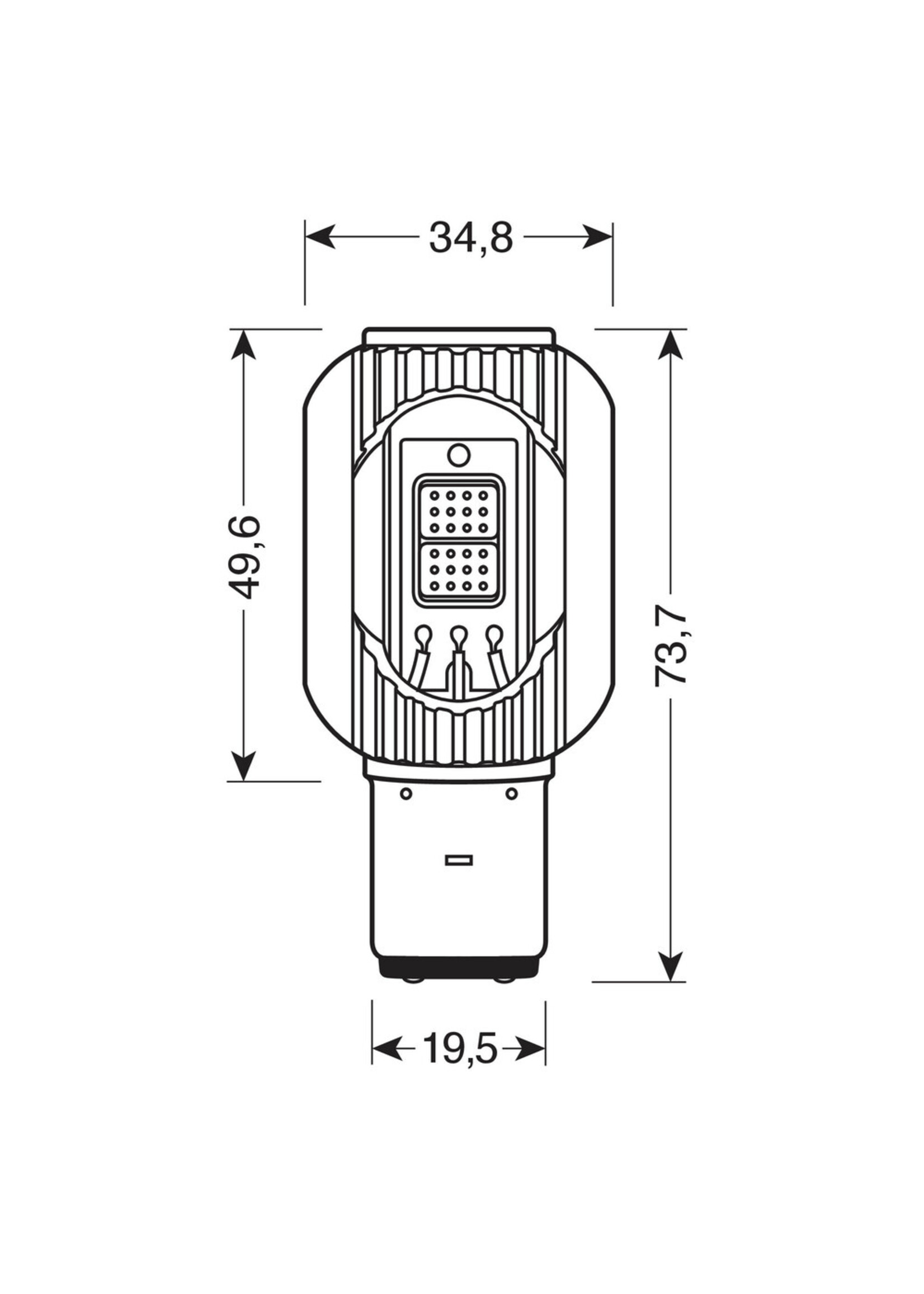 Lampa 9/32V Mega-Led 2 - 2 SMD x 12 chip - (S2) - BA20d