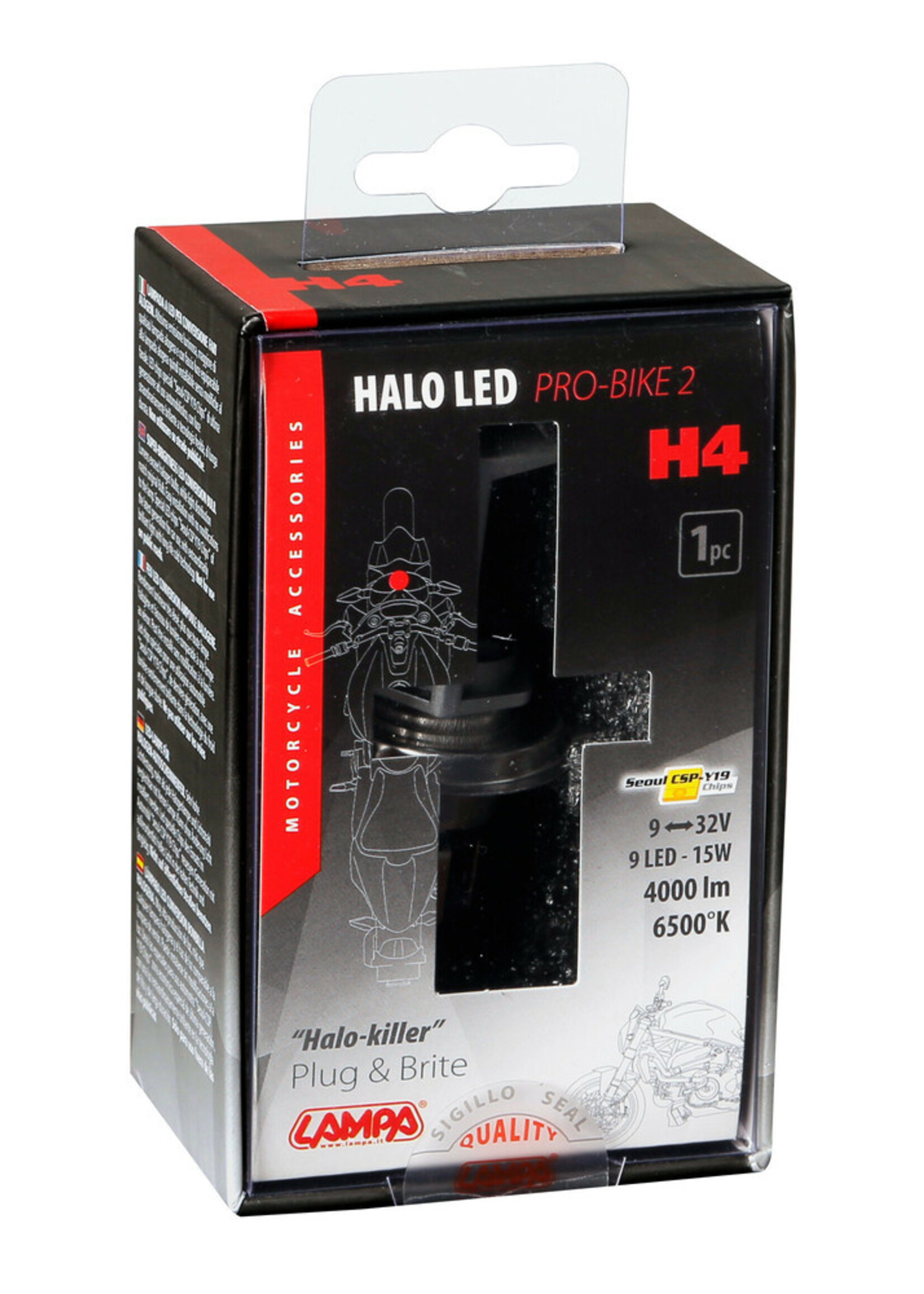 Lampa 9/32V Halo Led Pro-Bike 2 - (H4) - 15W - P43t - 1 pcs - Box