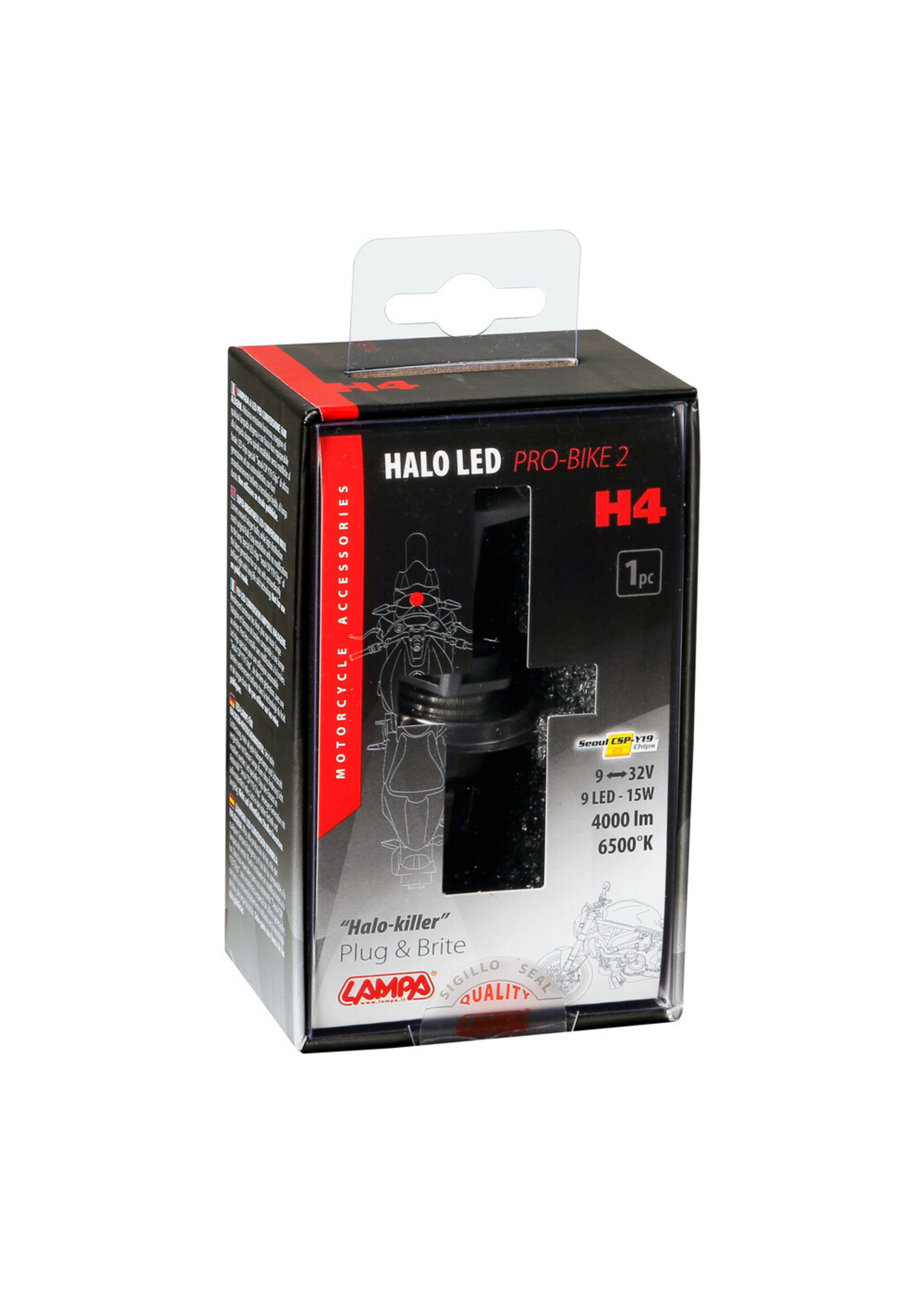 Lampa 9/32V Halo Led Pro-Bike 2 - (H4) - 15W - P43t - 1 pcs - Box