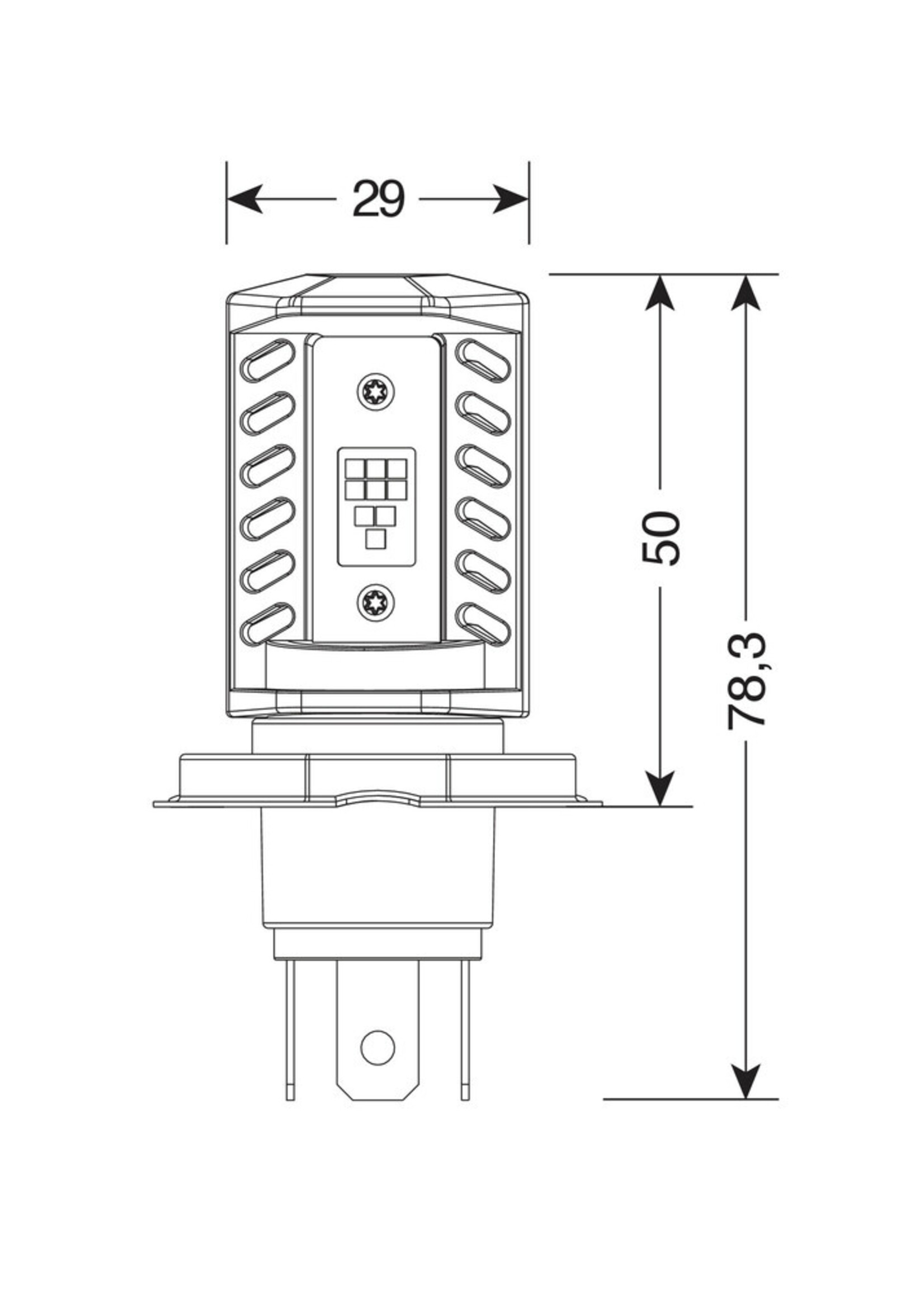 Lampa 9/32V Halo Led Pro-Bike 2 - (H4) - 15W - P43t - 1 pcs - Box