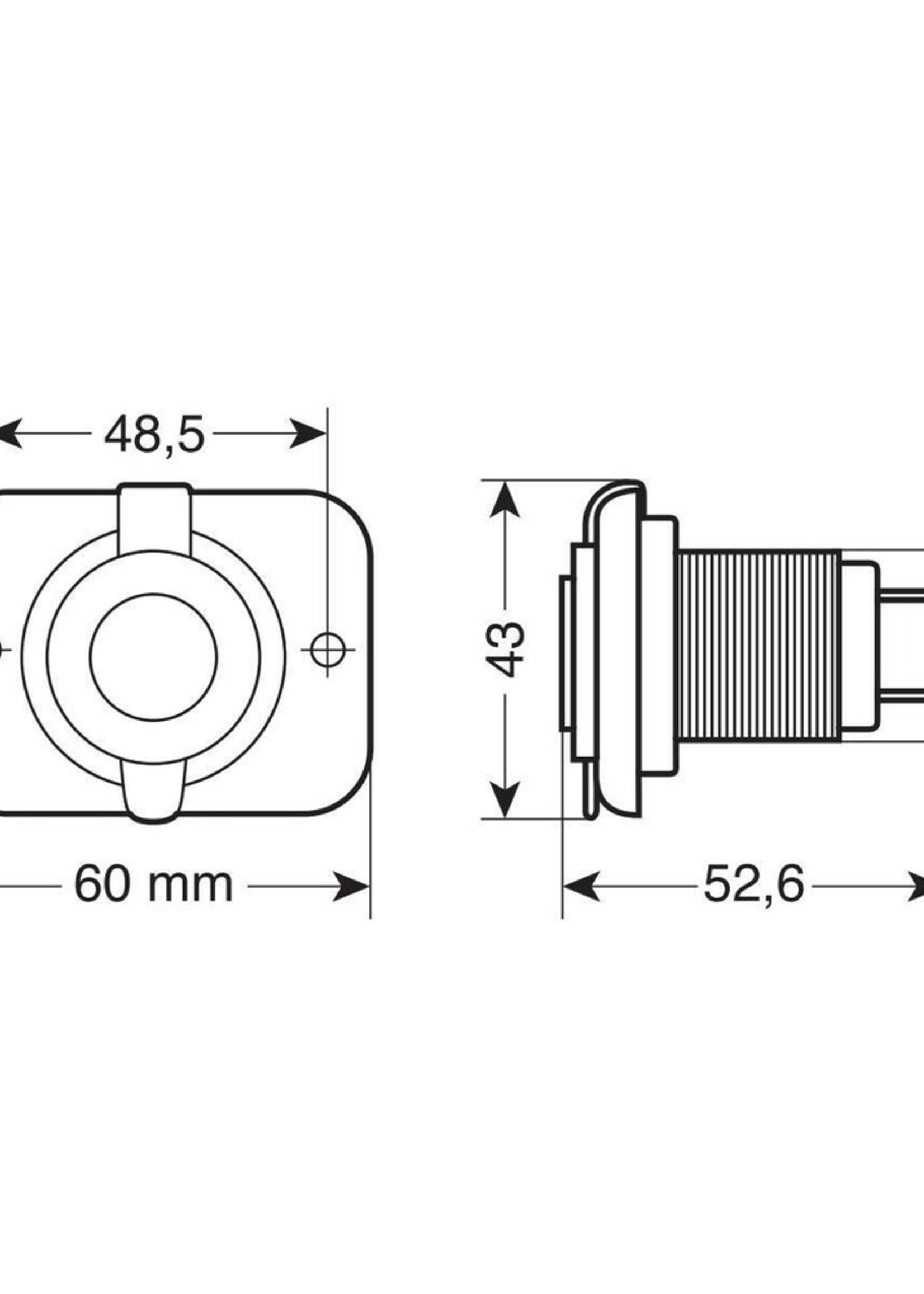 Lampa Inbouw USB-A & USB-C poort 12/24v 3000ma