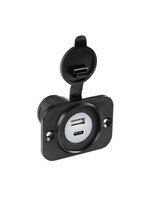 Lampa Ext-12, flush mount double Usb A + Usb C port, 12/24V