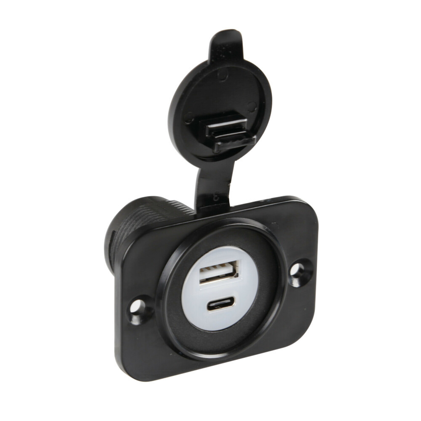 Lampa Ext-12, flush mount double Usb A + Usb C port, 12/24V