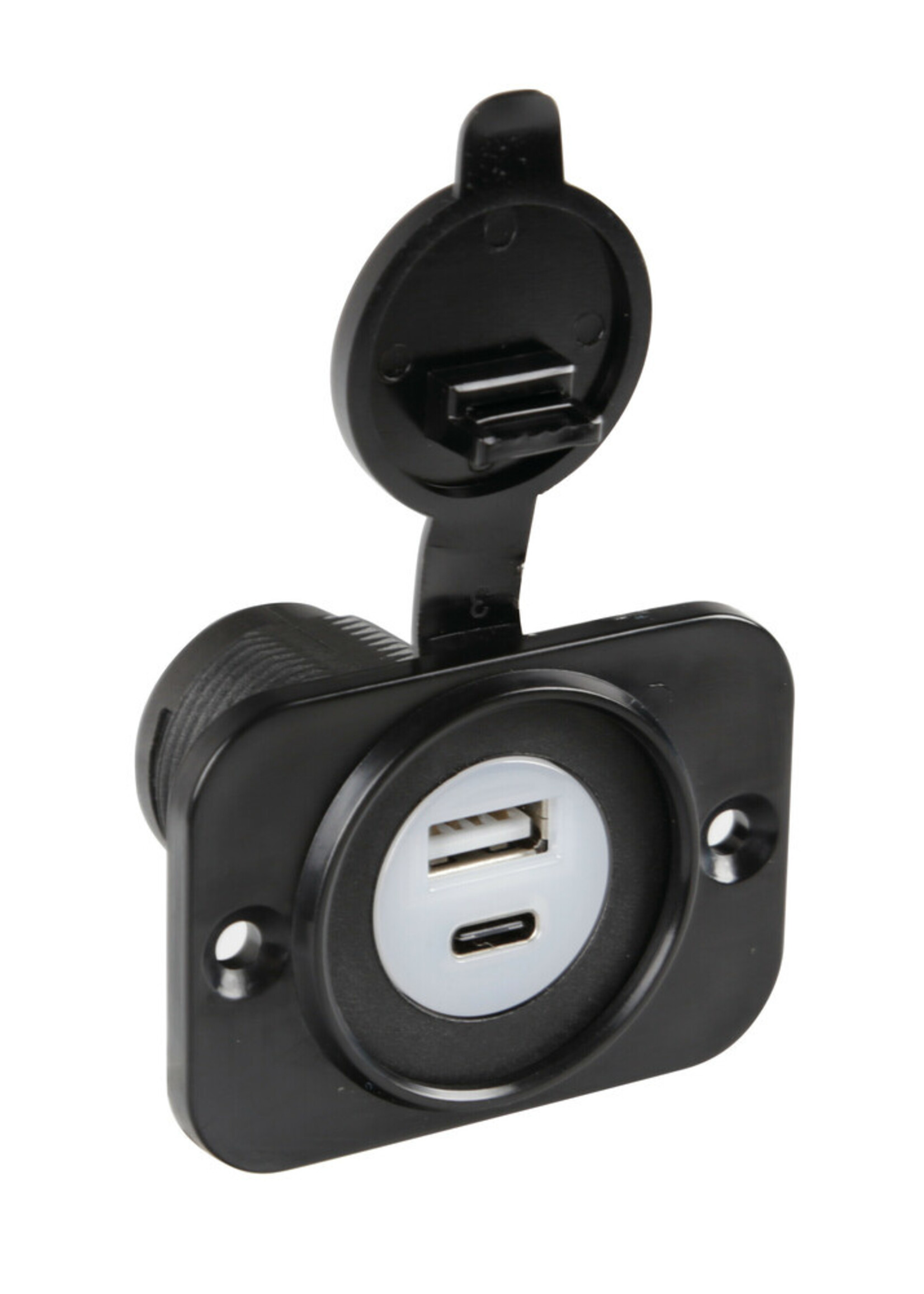 Lampa Inbouw USB-A & USB-C poort 12/24v 3000ma