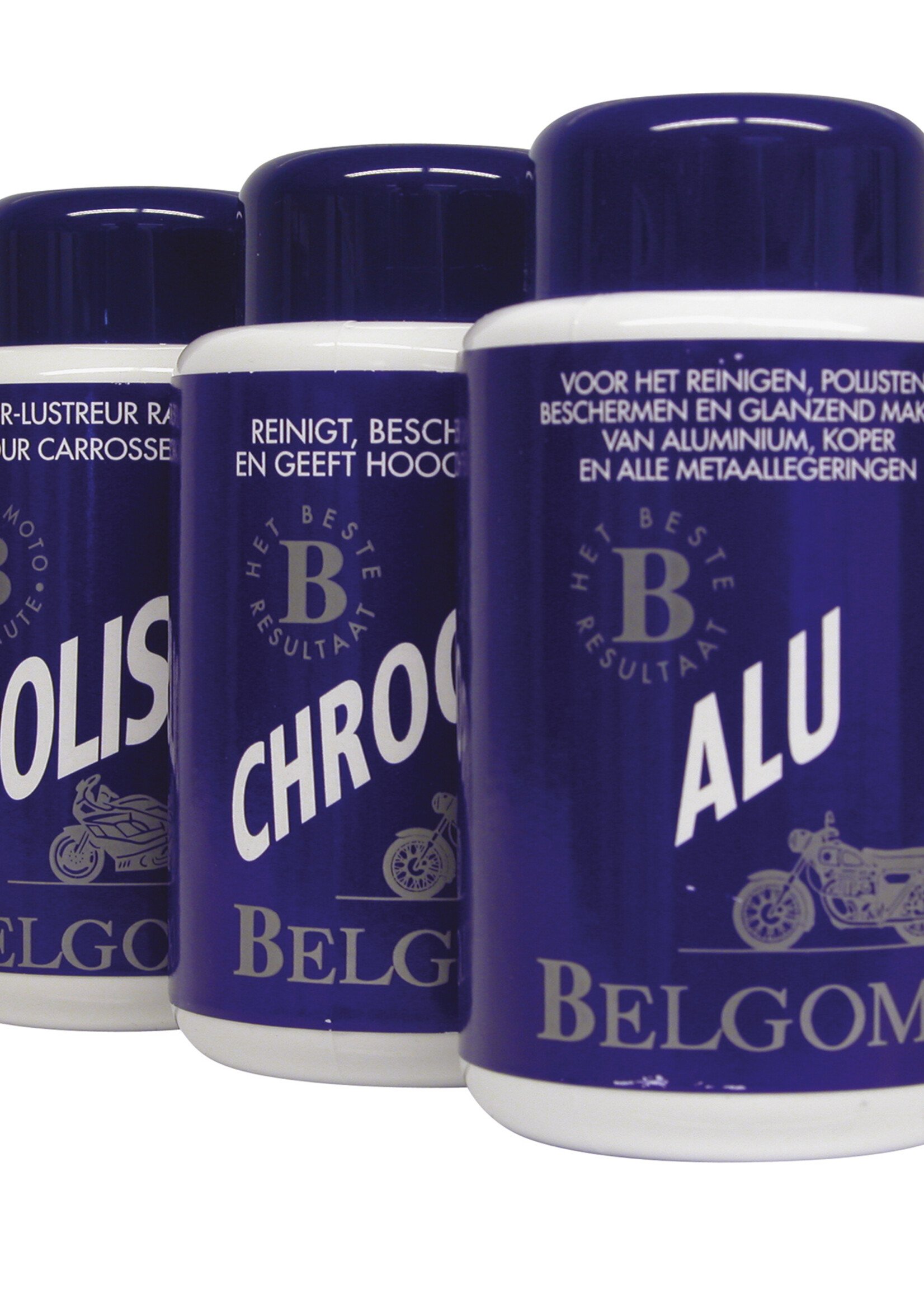 Belgom Belgom Alu is een uniek product voor het polijsten en glanzen van aluminium en glanzen van aluminium roestvrij staal, koper en alle legeringen. Belgom Alu bevat fijn gekalibreerde minerale vulstoffen voor zacht, krasvrij polijsten.