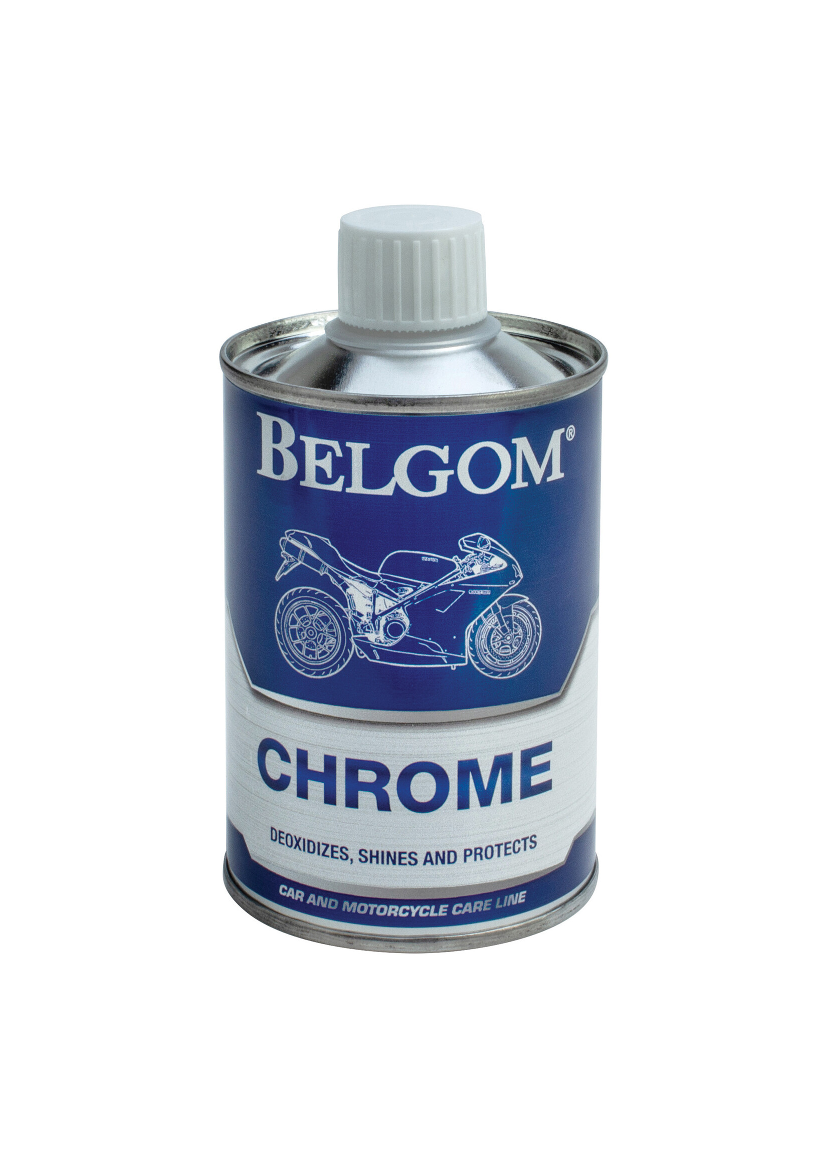 Belgom Belgom Chrome voor het polijsten en glanzen. Belgom Chrome is een polijstcrème die diep ont-oxideert, glanst en een fijne beschermlaag achterlaat die Chrome beschermt tegen corrosie en behoudt glans voor lange tijd.