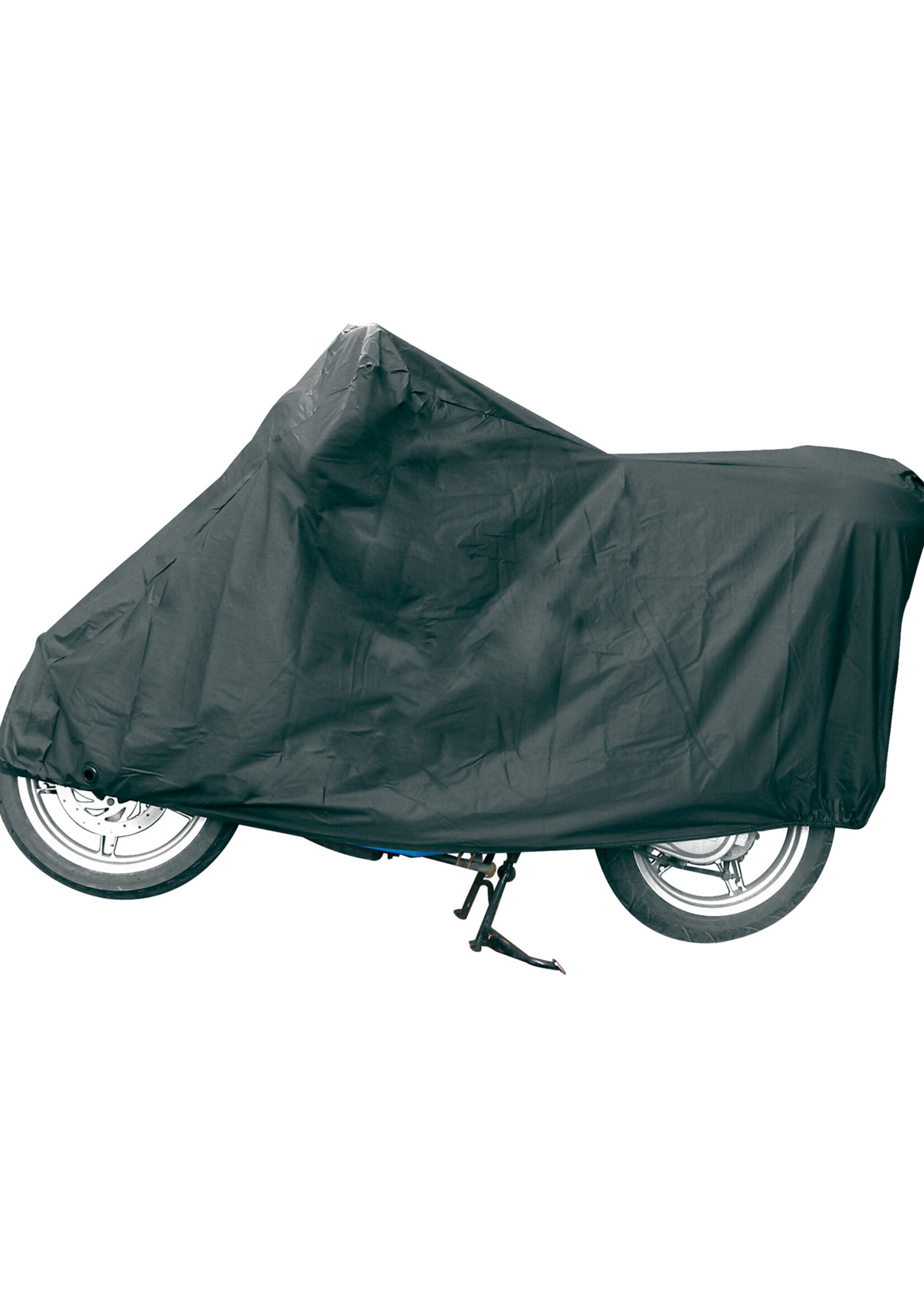 Carpoint Suitable for scooter, moped and small motorcycle. Made of PVC. With license plate window. 100% water repellant. Integrated storage bag. Size: 203 x 89 x 120cm.