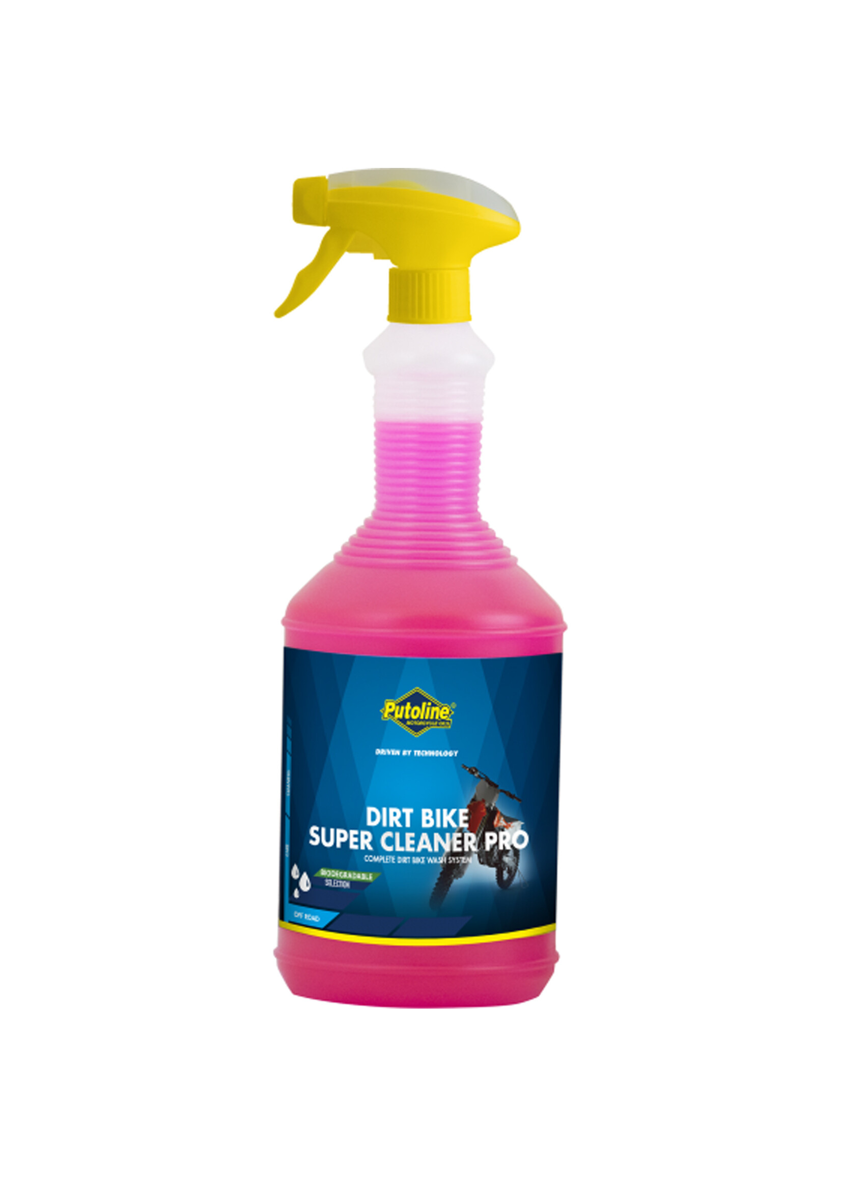 Putoline Putonline Dirt Bike Super Cleaner Pro is a highly concentrated, non-toxic, biodegradable cleaner. The unique, fast-acting formula effectively removes mud, sand, tar, grease and other dirt from plastics and metal surfaces. Dirt Bike Super Cleaner Pro is re