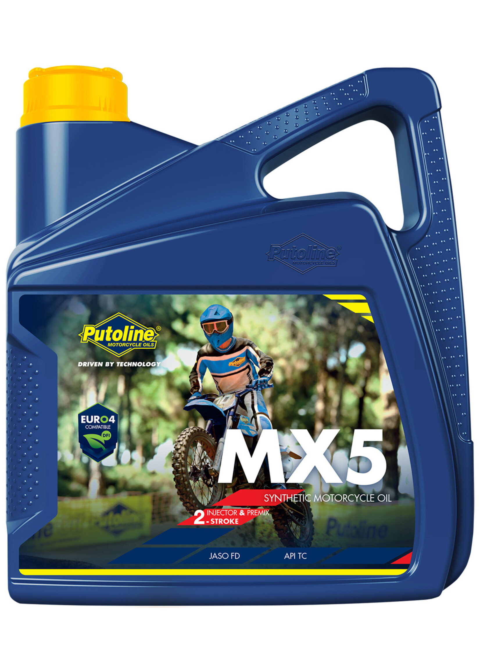 Putoline Putoline MX 5 is een hoogwaardige, synthetische 2-takt olie voor Off Road gebruik. Het product wordt aanbevolen voor MotoCross- en Enduro motoren en is intensief getest op circuits overal ter wereld. Door de synthetische samenstelling en een modern additi