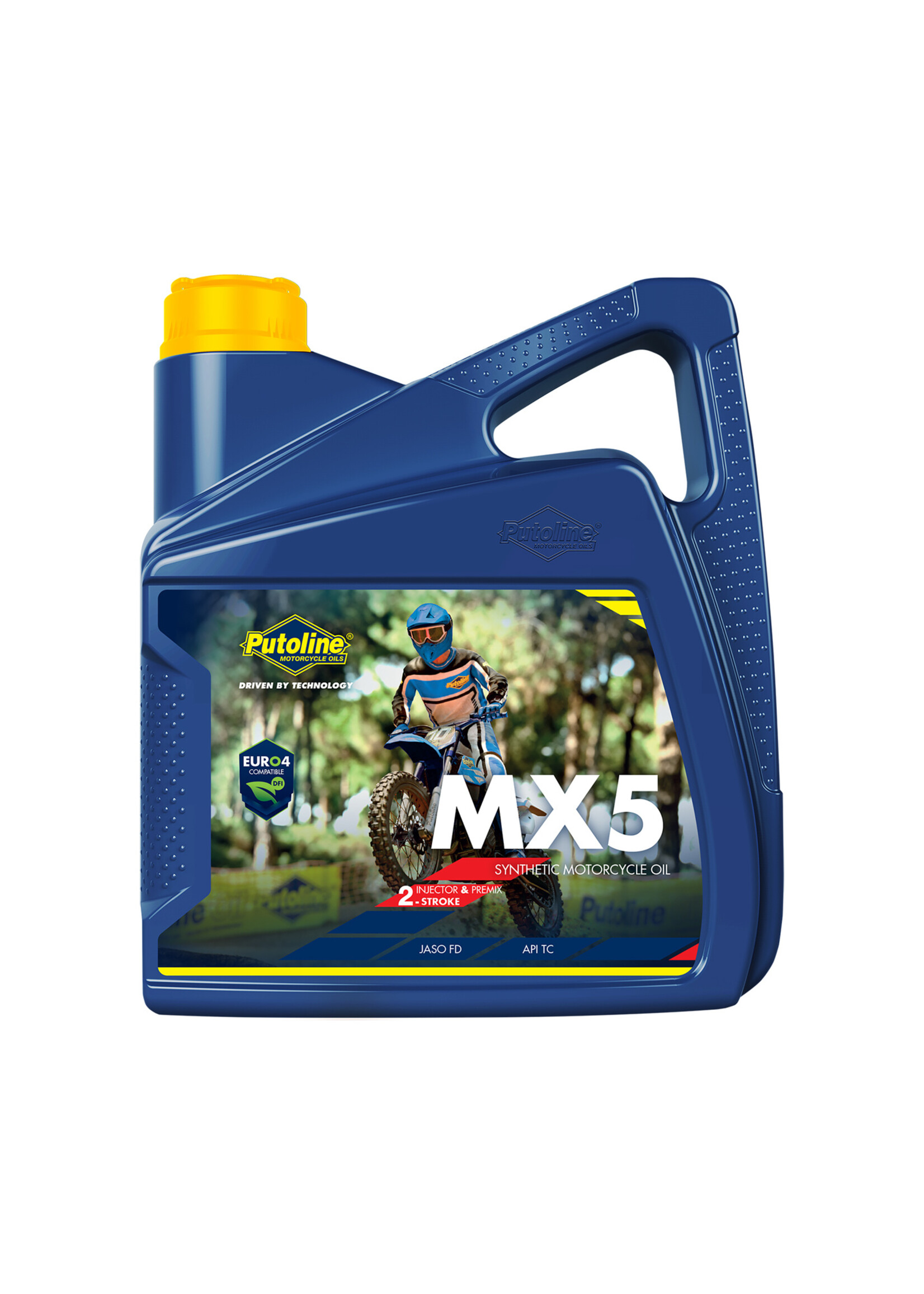 Putoline Putoline MX 5 is een hoogwaardige, synthetische 2-takt olie voor Off Road gebruik. Het product wordt aanbevolen voor MotoCross- en Enduro motoren en is intensief getest op circuits overal ter wereld. Door de synthetische samenstelling en een modern additi