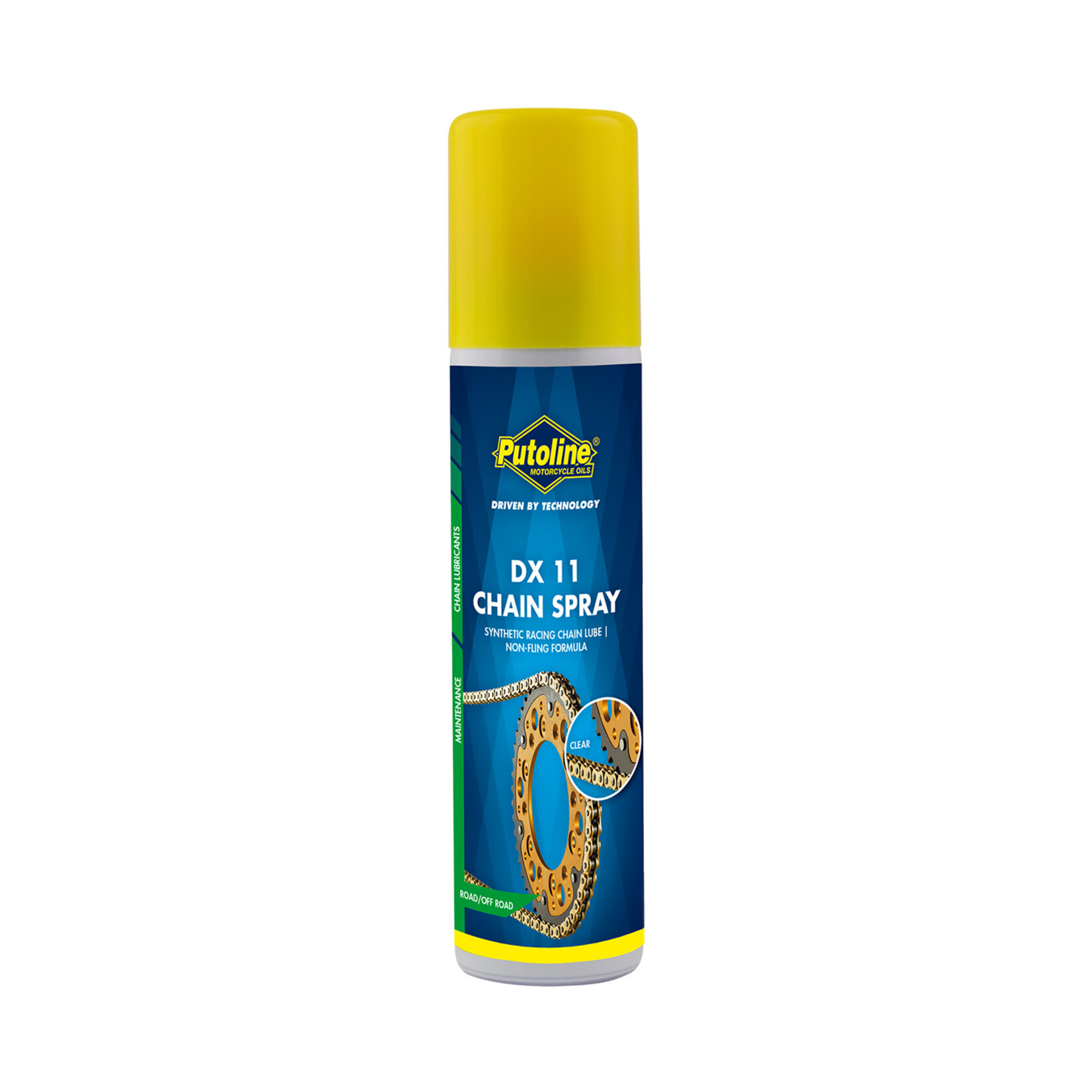 Putoline Putoline DX11 Kettingspray is een synthetisch kettingsmeermiddel. De unieke, waterafstotende samenstelling dringt diep door in de kettingschakels en legt een beschermende laag. DX11 is super hechtend en slingert niet af. Het zorgt voor perfecte beschermin