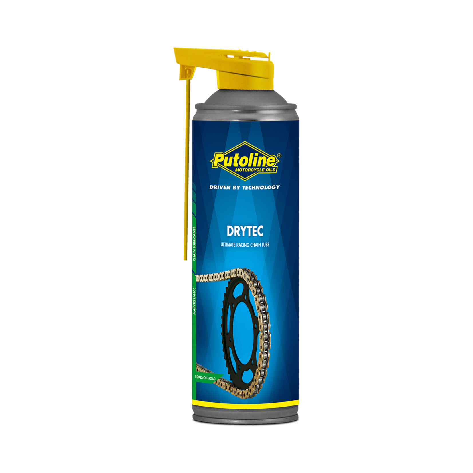 Putoline Putoline Drytec is een speciaal PTFE Kettingsmeermiddel. Het droge en goed hechtende product dringt door tot diep in de ketting. Het laat een heldere en niet-kleverige beschermlaag achter, waardoor vuil en zout niet aan de ketting vasthechten. Regelmatig