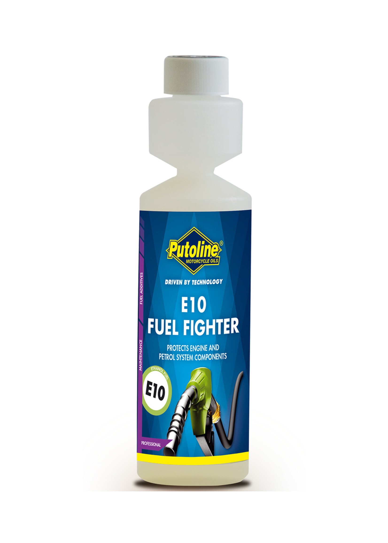 Putoline Putoline  E10 Fuel Fighter is een krachtig brandstofadditief. Specifiek ontwikkeld ter bescherming van het brandstofsysteem tegen de schadelijke effecten van E10 brandstoffen, die voor 10% uit bio-ethanol bestaan.