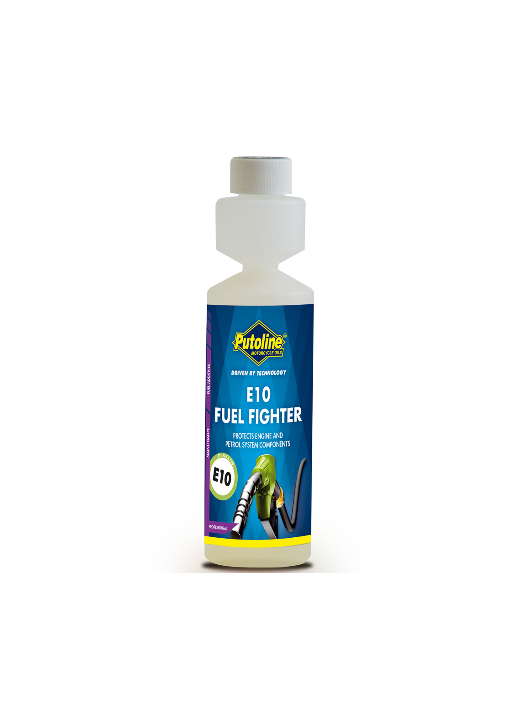Putoline Putoline E10 Fuel Fighter is a powerful fuel additive. Specifically developed to protect the fuel system against the harmful effects of E10 fuels, which contain 10% bio-ethanol. E10 Fuel Fighter compensates for the adverse effects and prevents engine dama
