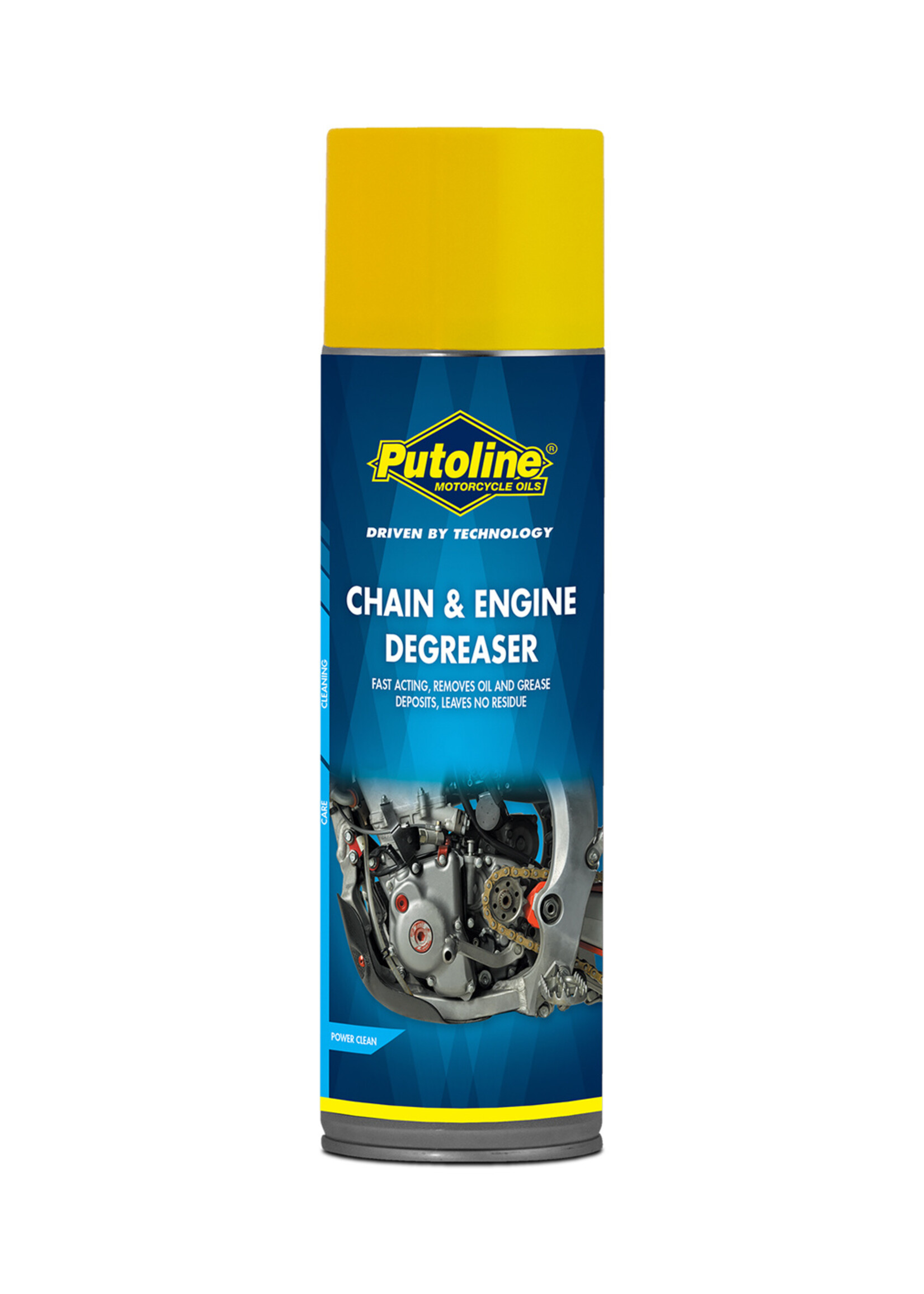 Putoline Putoline Chain & Engine Degreaser has been specially developed for motorcycle use. The unique, fast-acting formula removes oil and grease from all dirty parts, including the chain, gears, engine, frame and all other parts of the motorcycle. Quick and easy